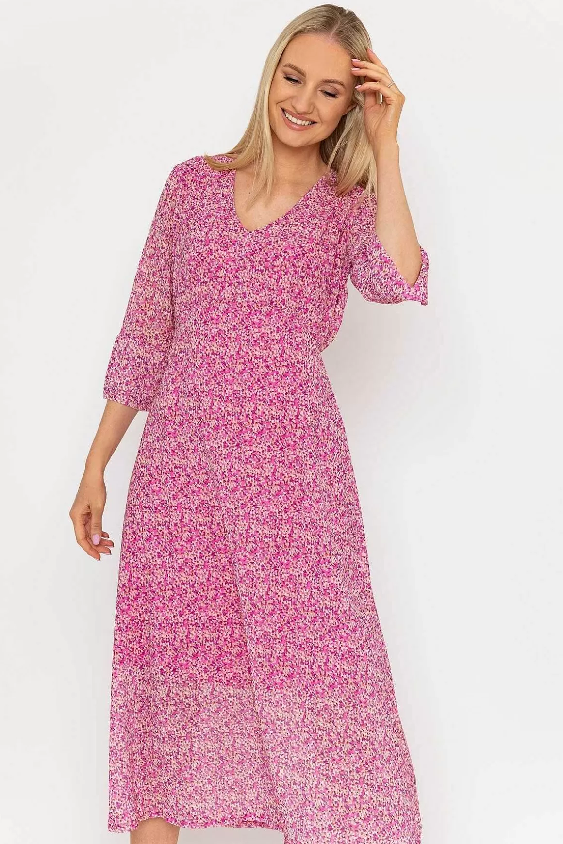 Pala D'oro Kerry Midi Dress In Pink Print Discount