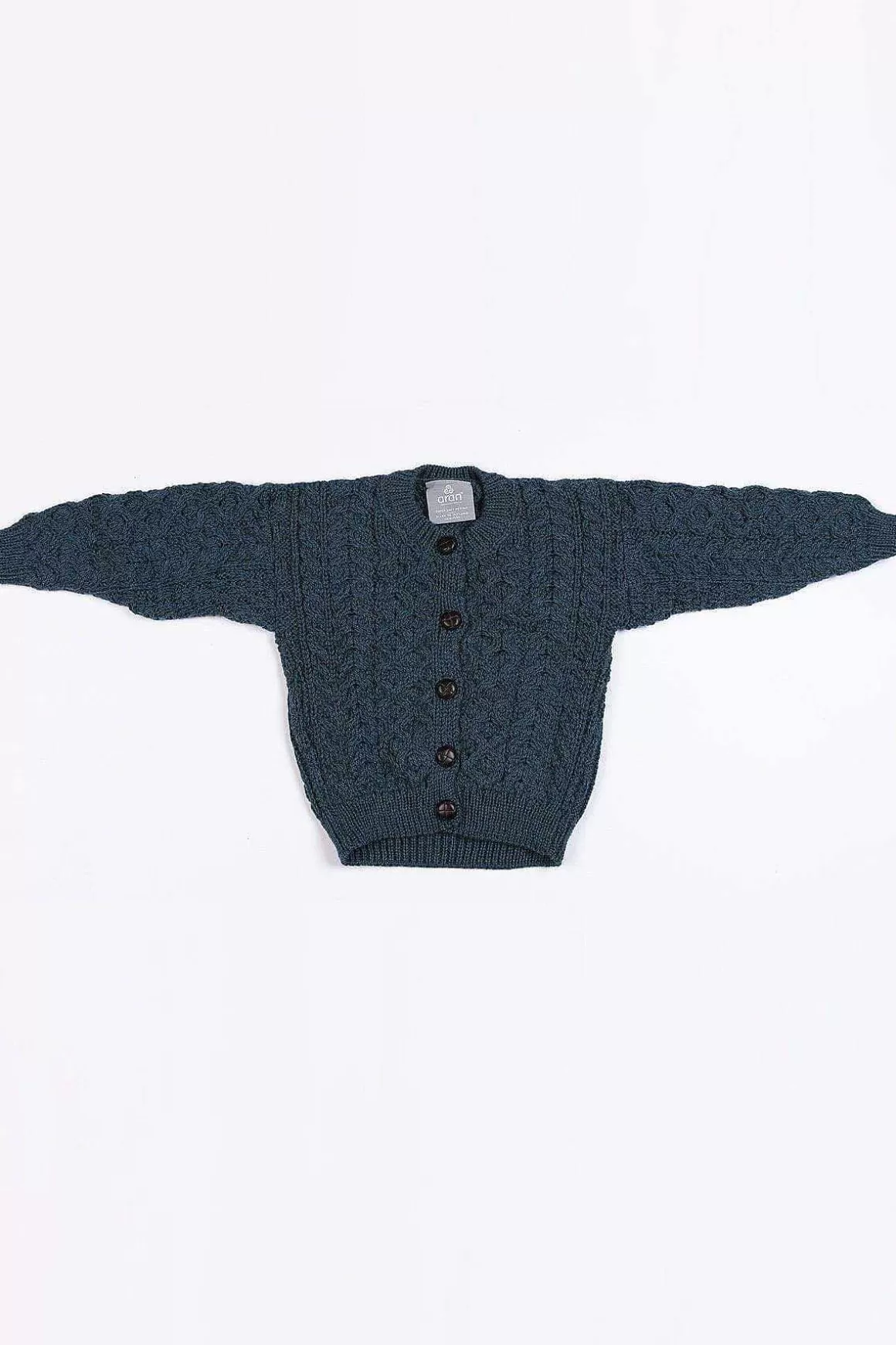 Aran Woollen Mills Kids Aran Cardigan In Blue Shop