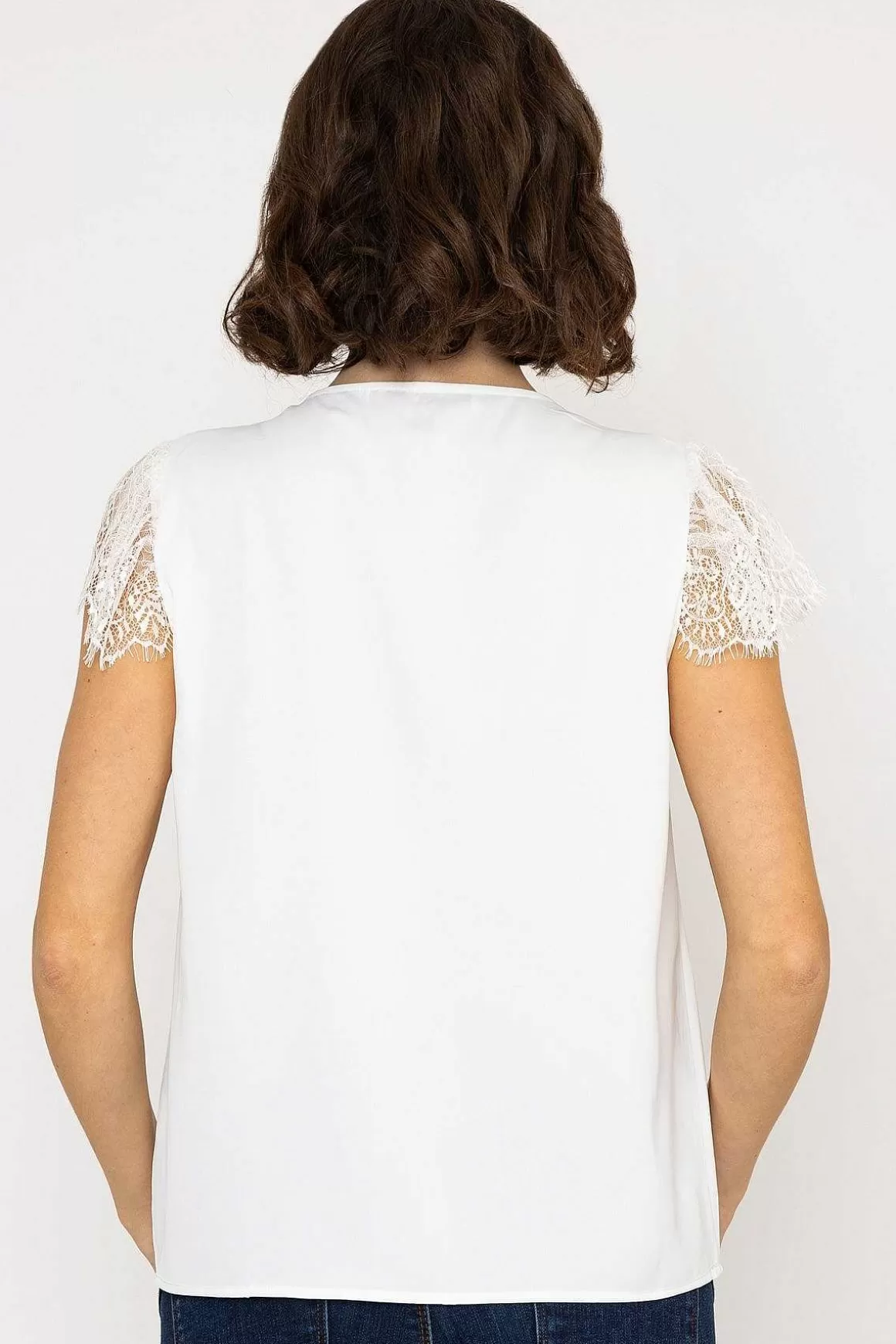 Rowen Avenue Lace Cap Sleeve Top In Ivory Cheap