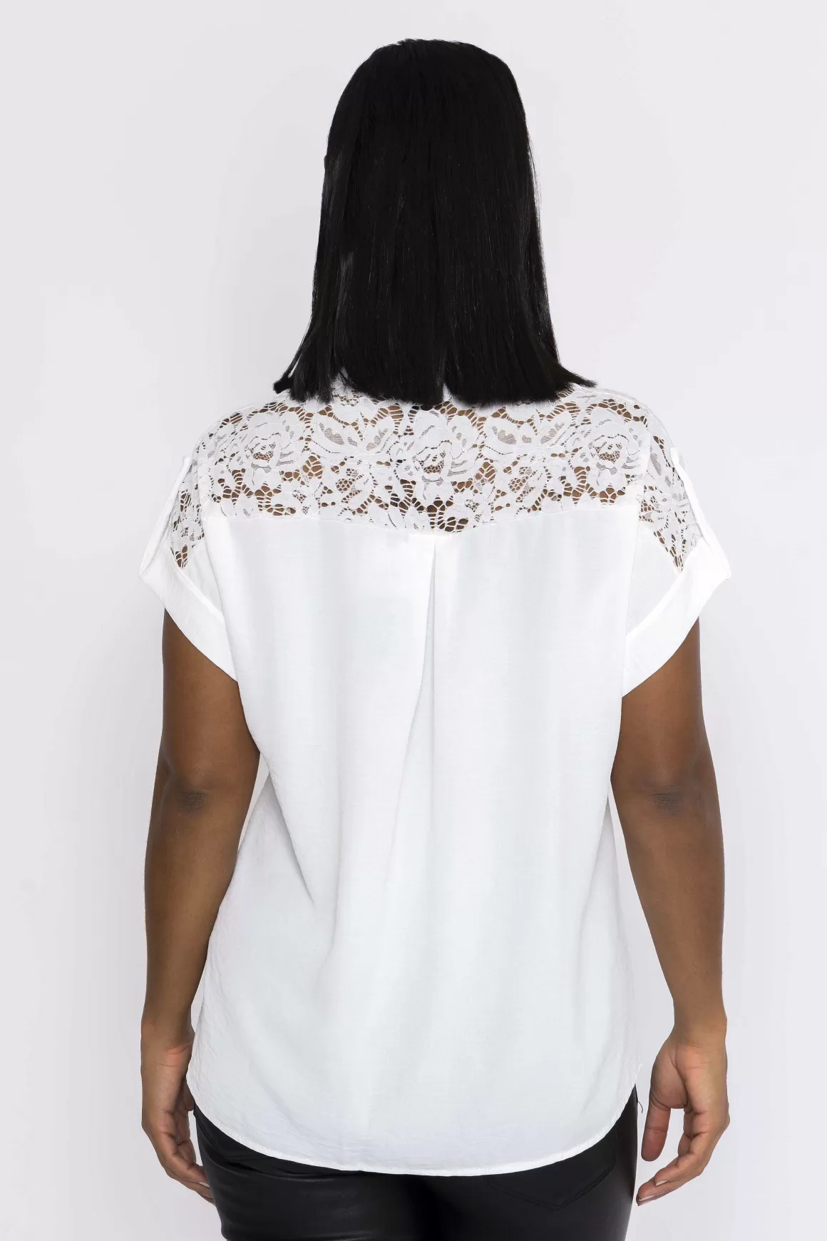 Pala D'oro Lace Insert Shirt In Ecru Cheap