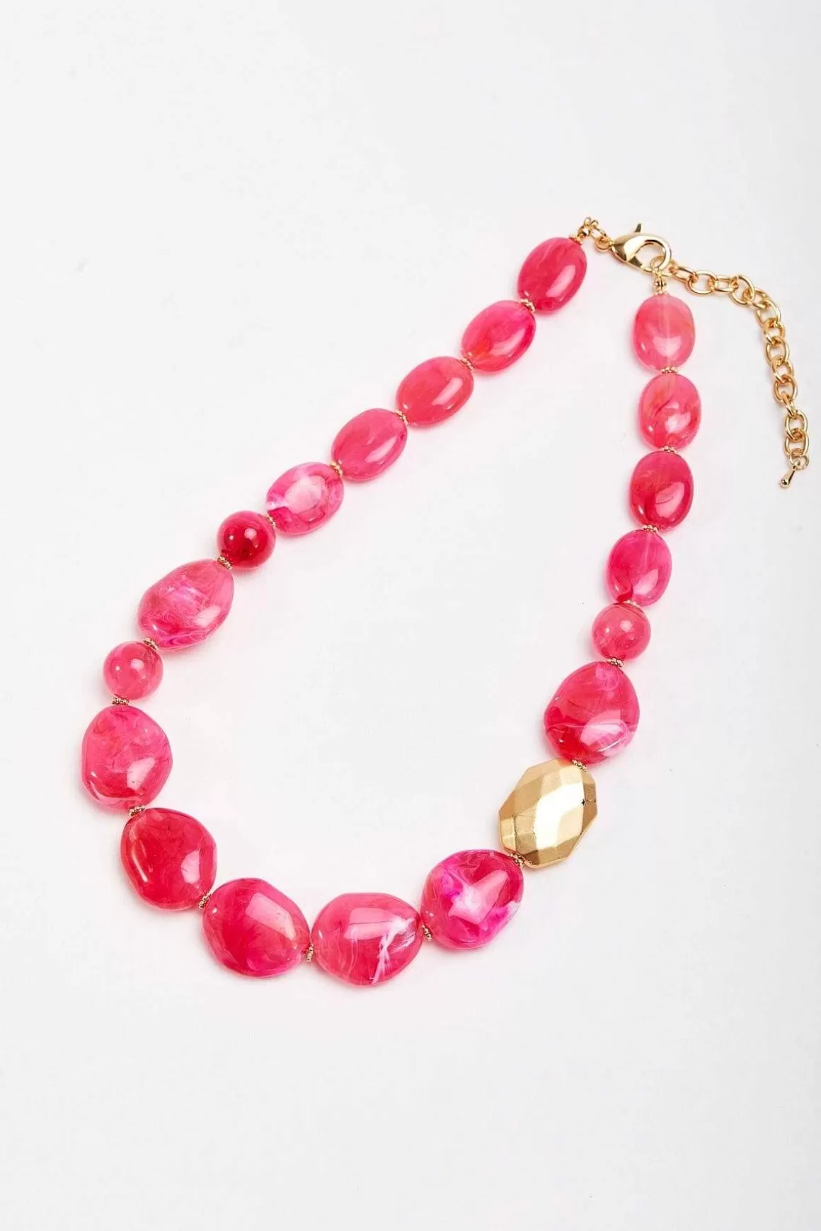 Soul Jewellery Large Beaded Fuchsia Pink Necklace Cheap