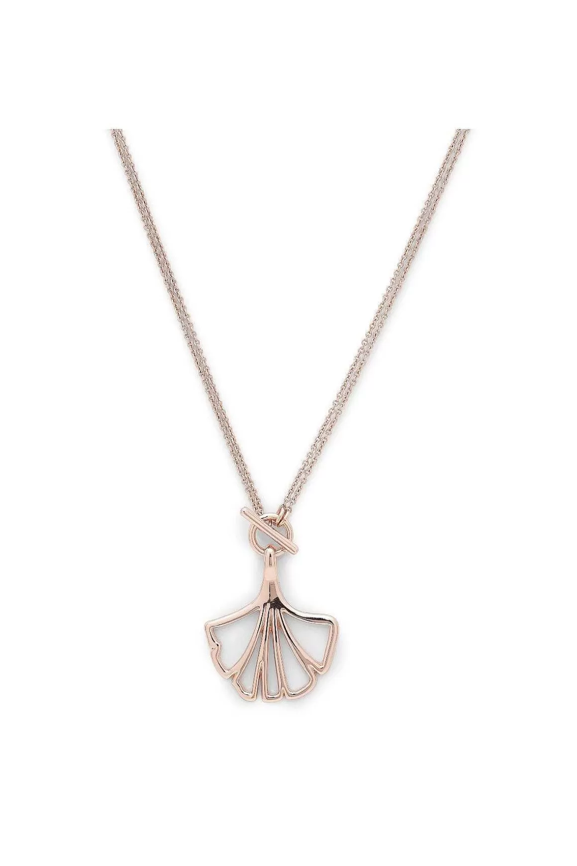 Pilgrim Leaf Necklace In Rose Gold Sale