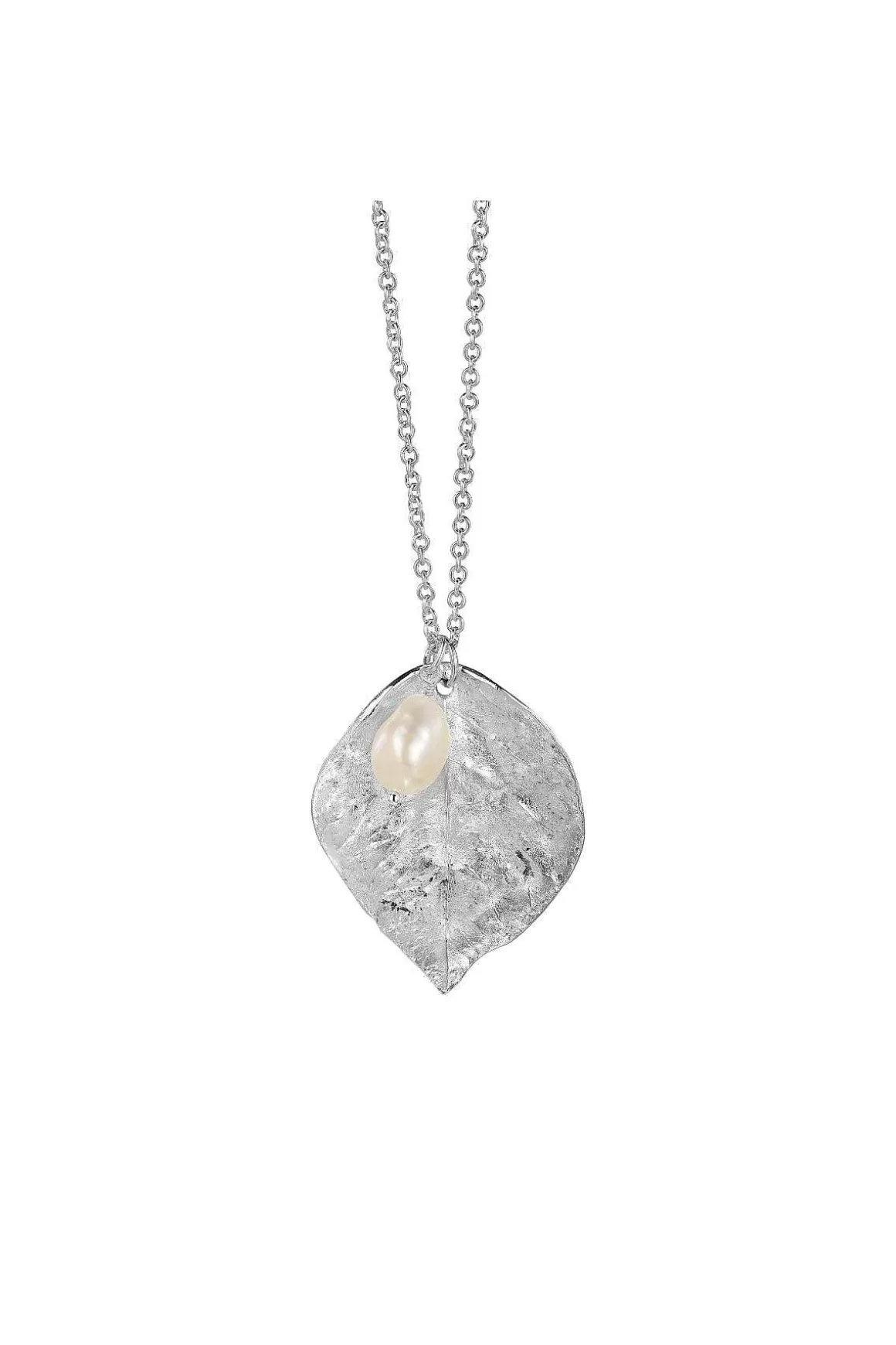 Newbridge Silverware Jewellery Leaf Pendant With Baroque Pearl Cheap