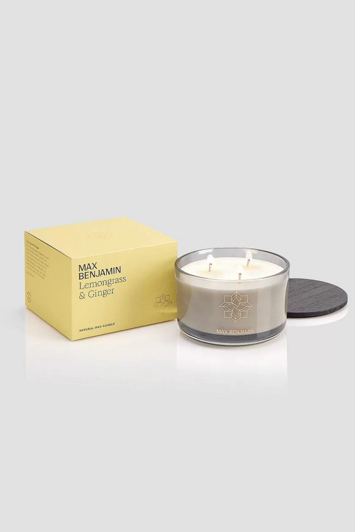 Max Benjamin Lemongrass & Ginger 3 Wick Luxury Candle New