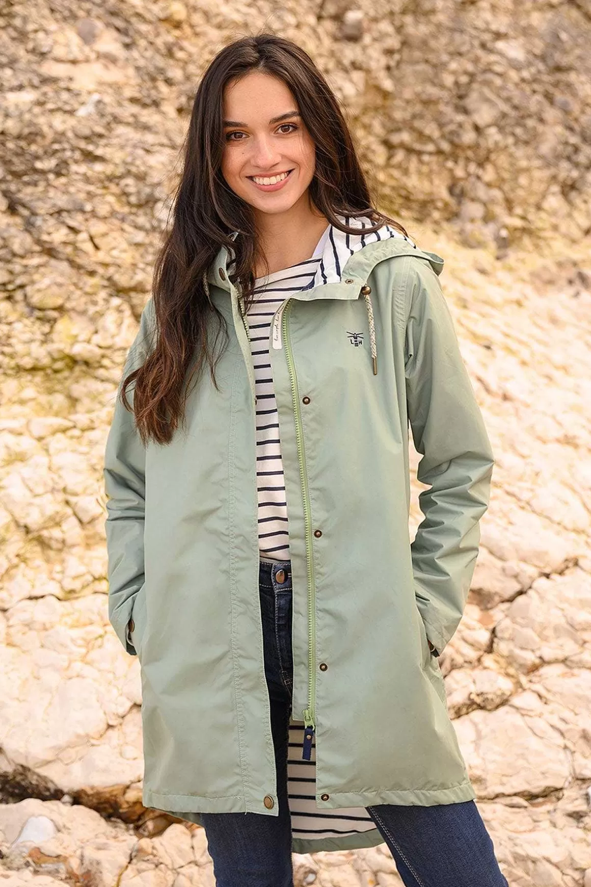 Lighthouse Long Beachcomber Jacket In Pistachio Store