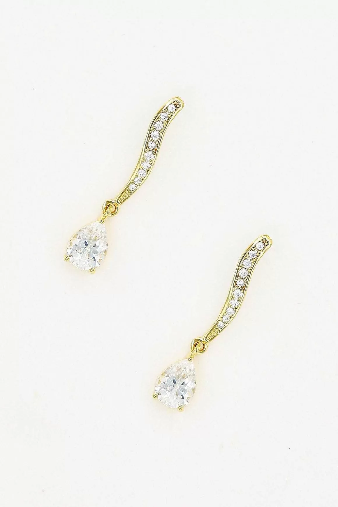 Joularie Long Diamante Drop Earrings Outlet