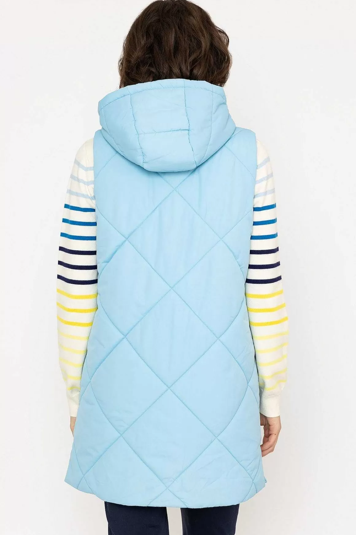 Kelly & Grace Weekend Long Hooded Gilet In Blue Online