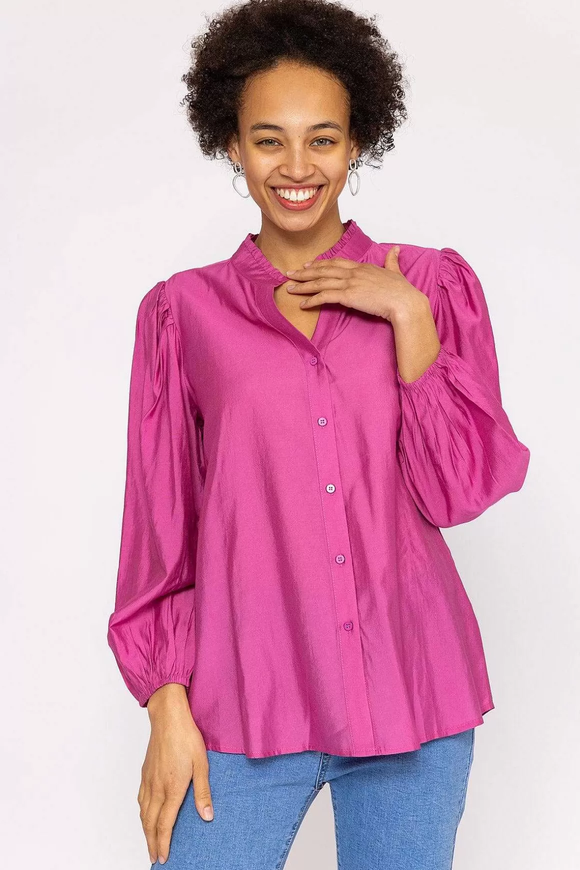 Rowen Avenue Long Sleeve Spring Blouse In Pink Store