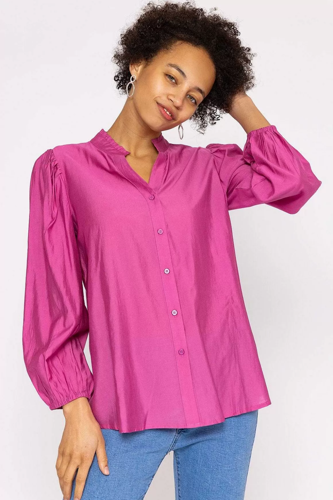 Rowen Avenue Long Sleeve Spring Blouse In Pink Store