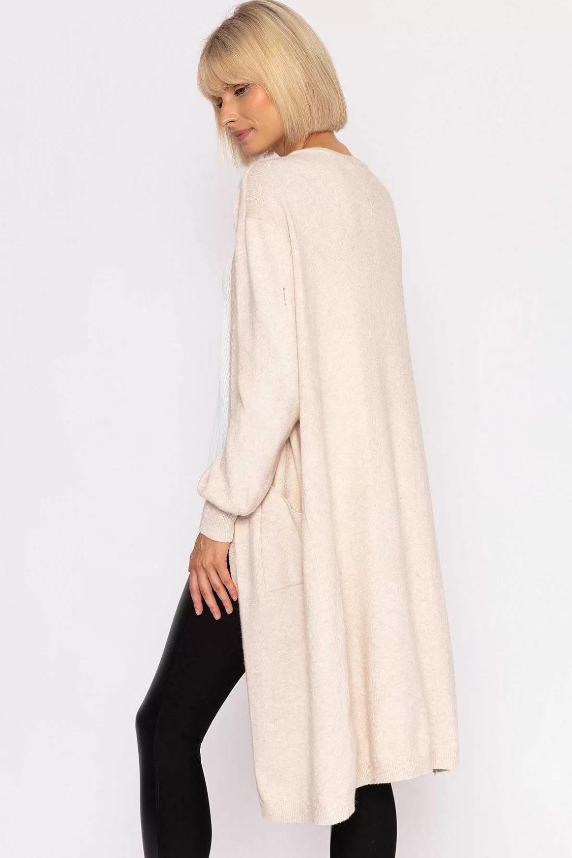 J'aime la Vie Longline Cardigan In Beige Sale