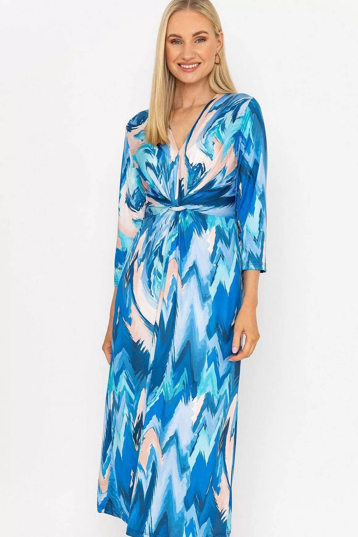 Pala D'oro Louisa Midi Dress In Blue Fashion