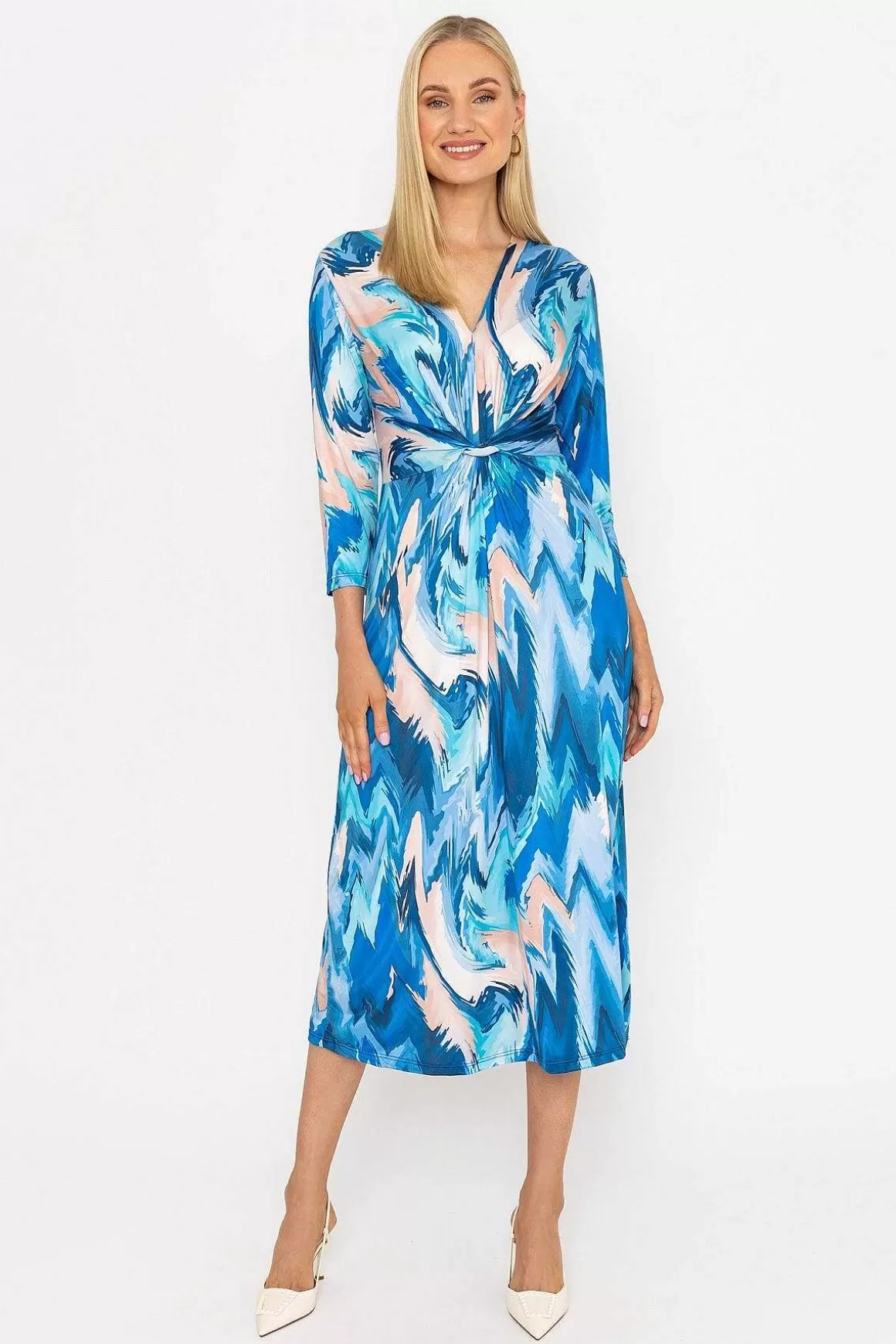 Pala D'oro Louisa Midi Dress In Blue Fashion