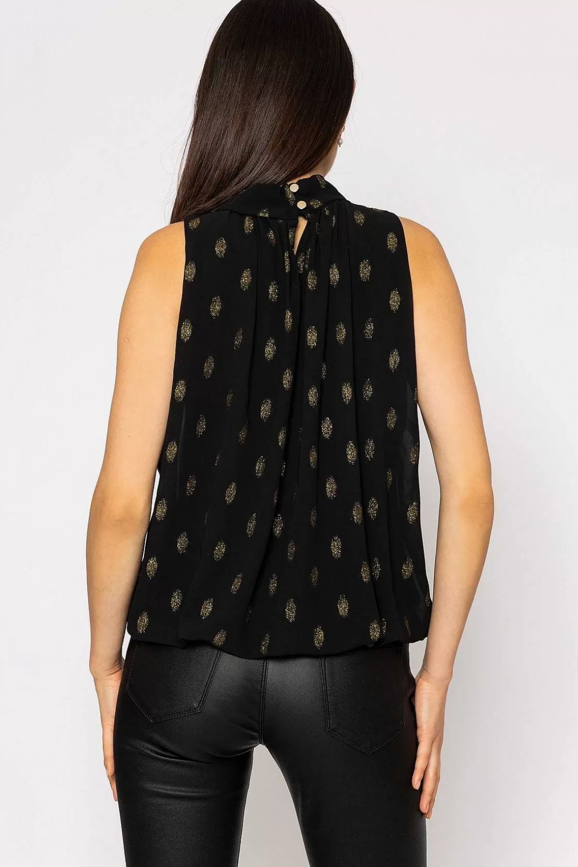 Pala D'oro Lurex Print Halter Top In Black Store