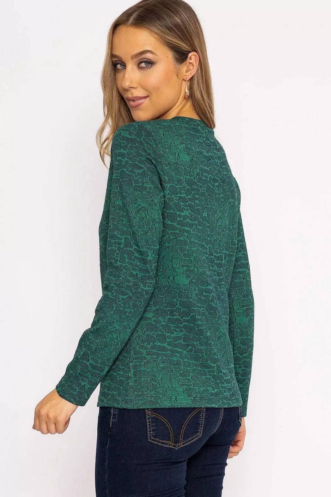 Rowen Avenue Marble Crew Neck In Green Online