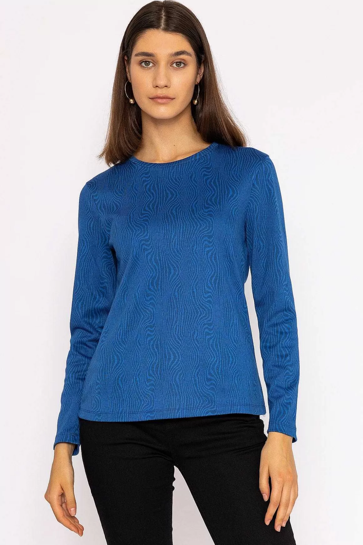 Rowen Avenue Marble Crew Neck Sweatshirts In Blue Best Sale