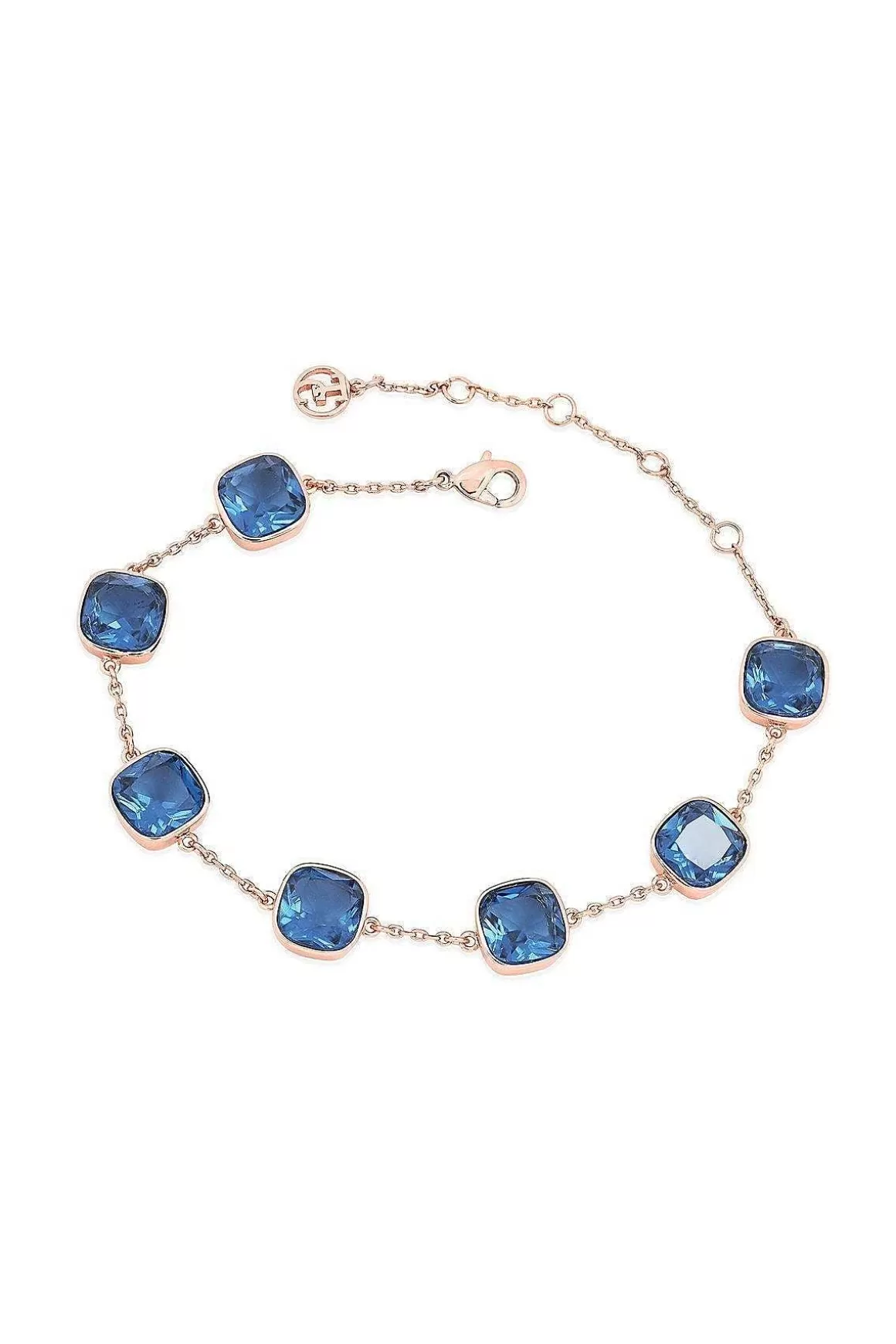 Tipperary Crystal Jewellery Maureen Ohara Blue Cushion Stone Rose Gold Bracelet Online