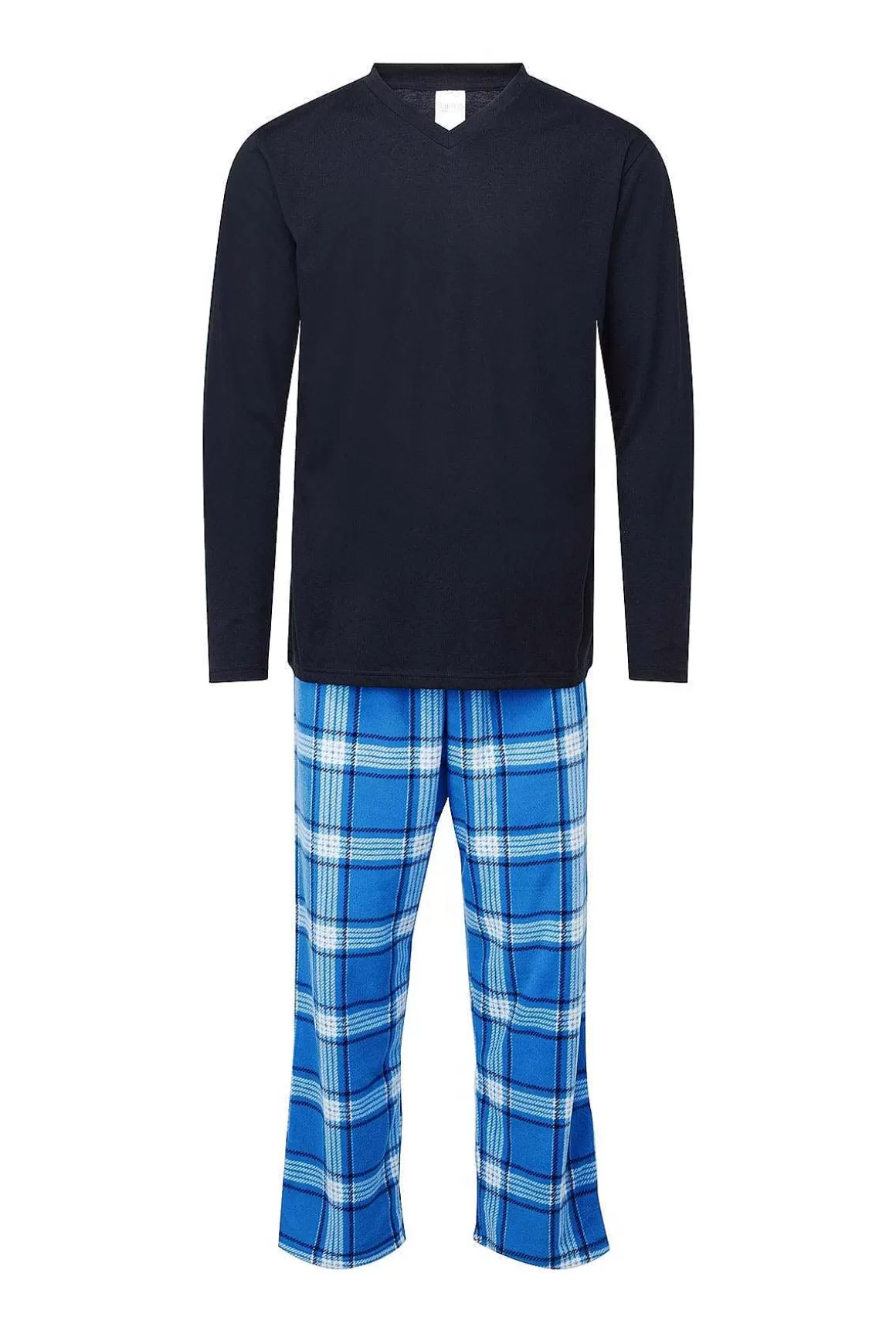 Marlon Sleepwear Mens Check Pyjamas In Blue Sale