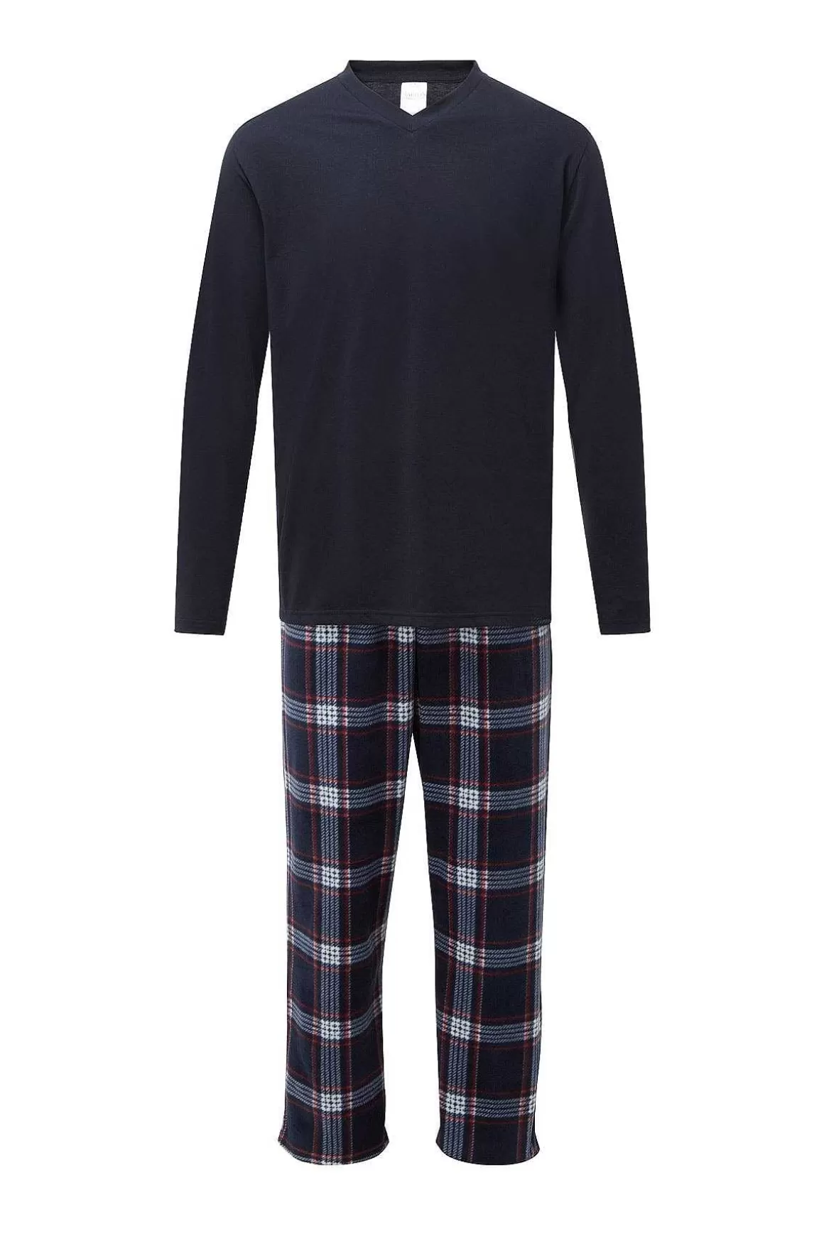 Marlon Sleepwear Mens Check Pyjamas In Navy Cheap