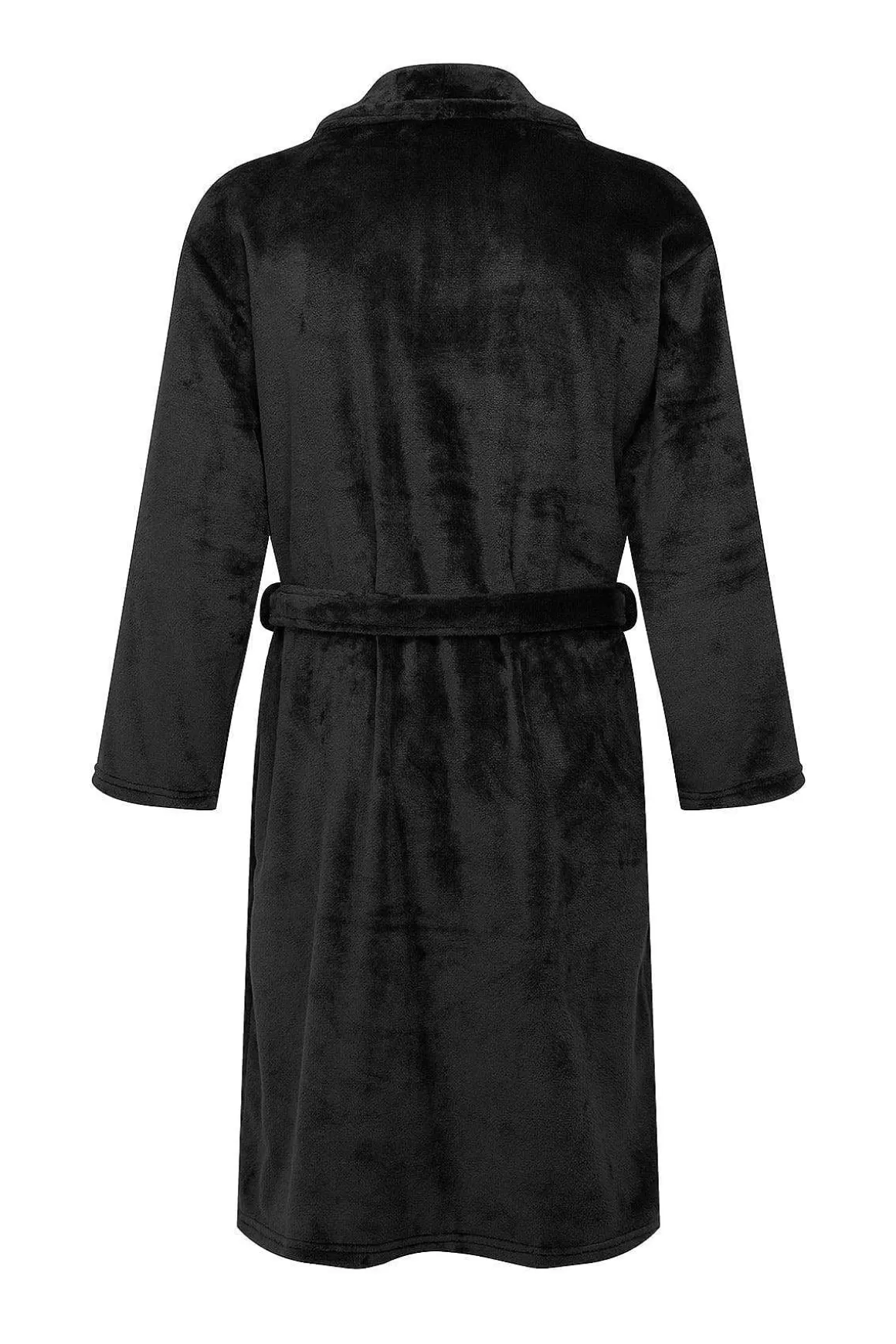 Marlon Sleepwear Mens Collared Fleece Robe In Black Store