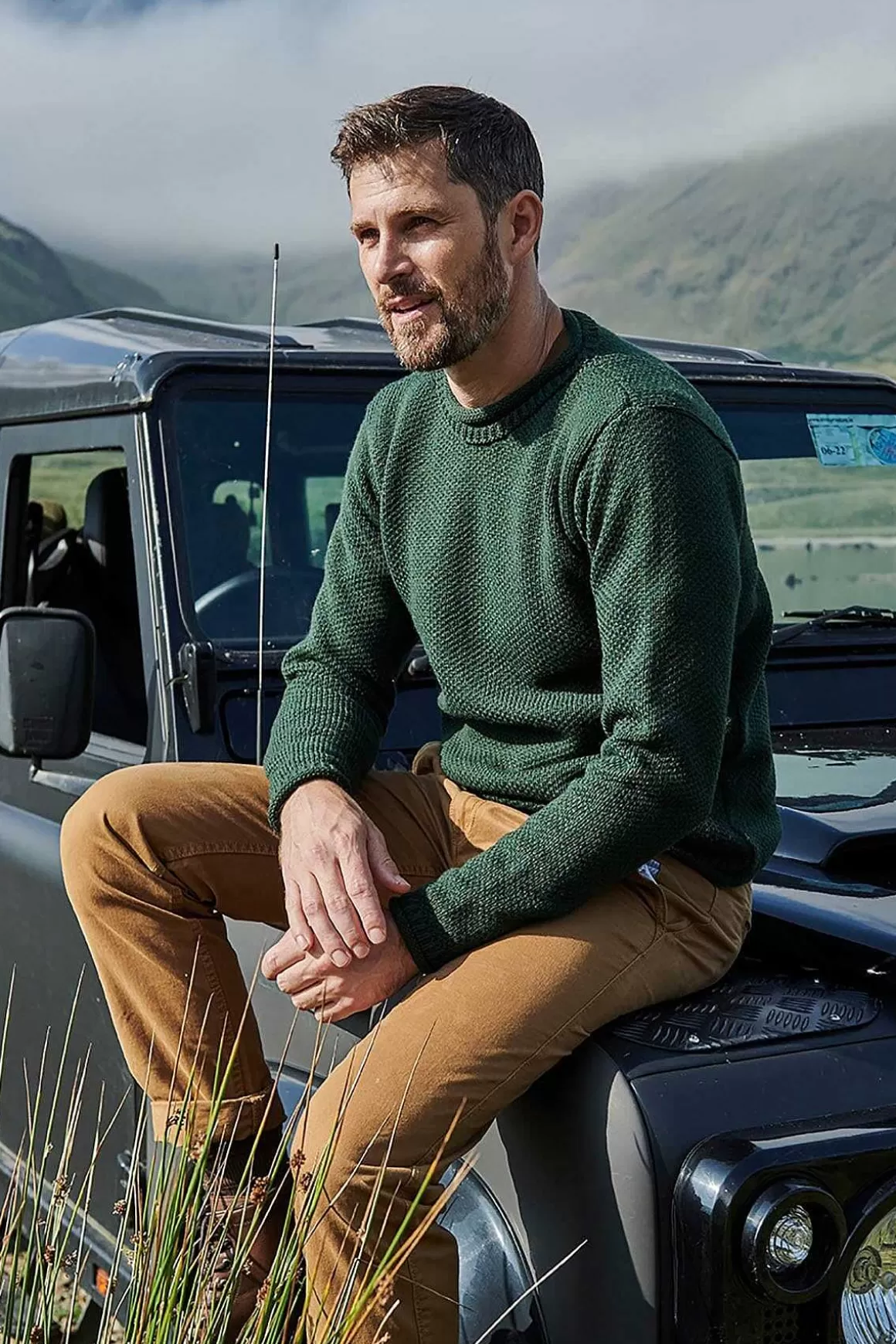 Aran Woollen Mills Men'S Roll Neck Sweater In Green Outlet