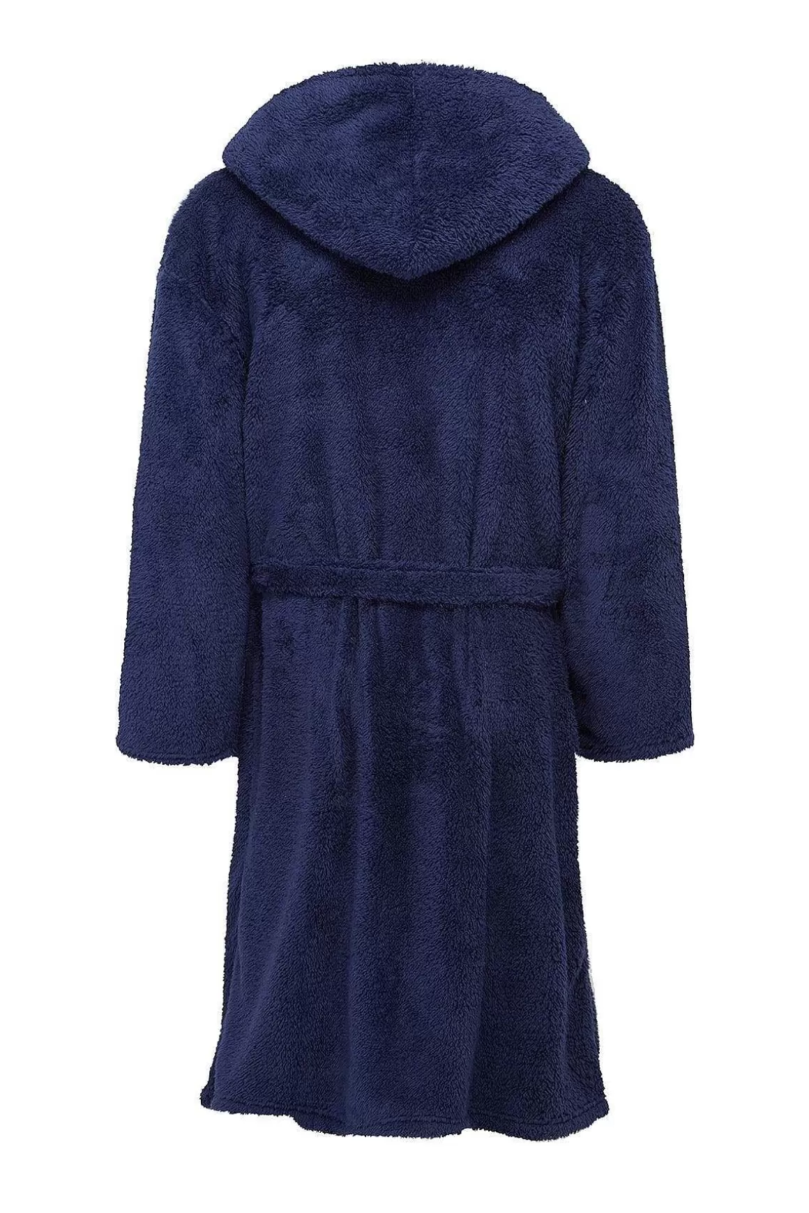 Marlon Sleepwear Mens Sherpa Hooded Fleece Robe In Navy Best