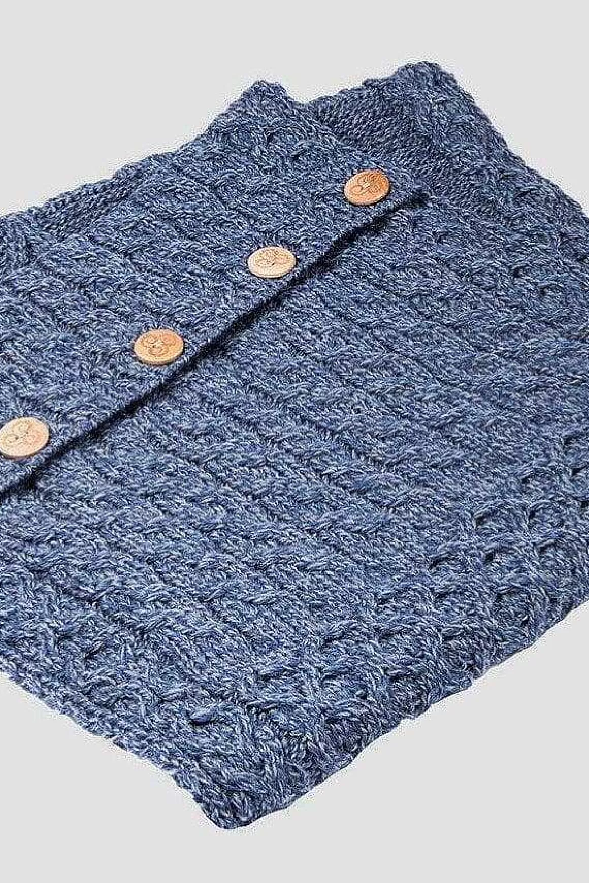 Aran Woollen Mills Merino Wool Throw In Denim Clearance