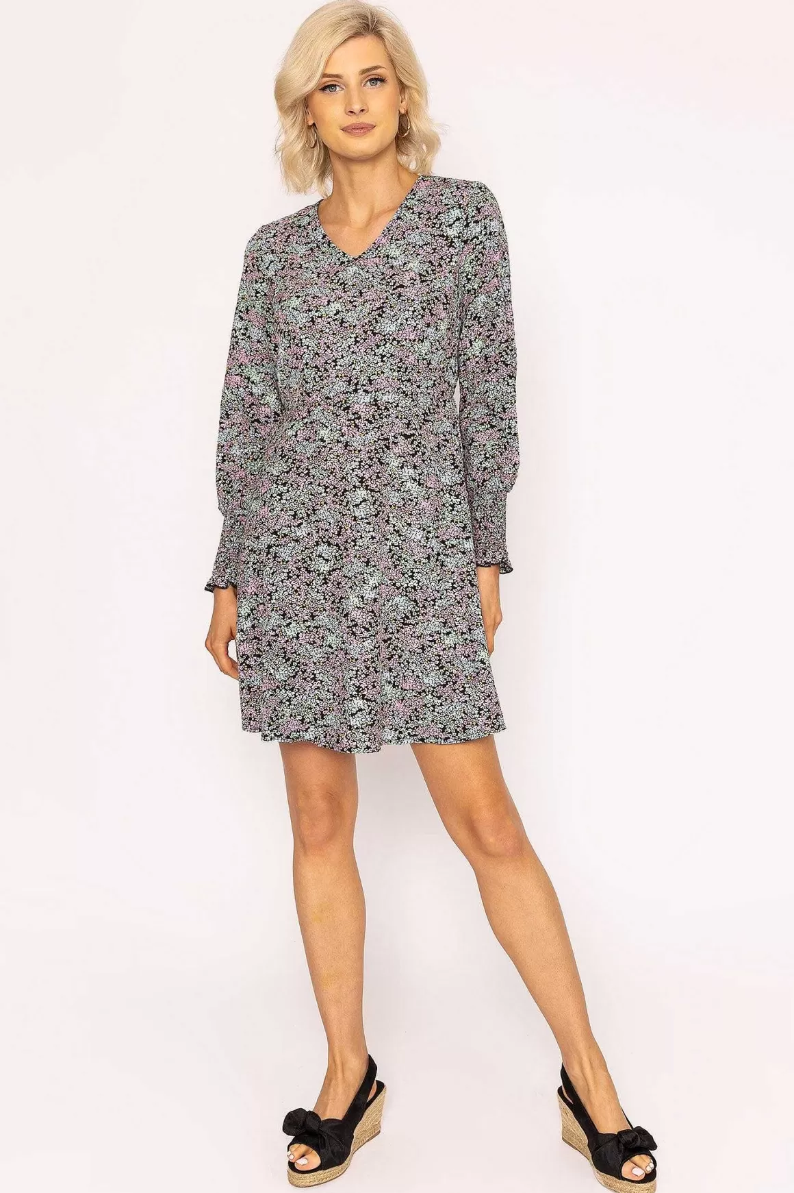 Vero Moda Mollie Dress In Green Print Fashion