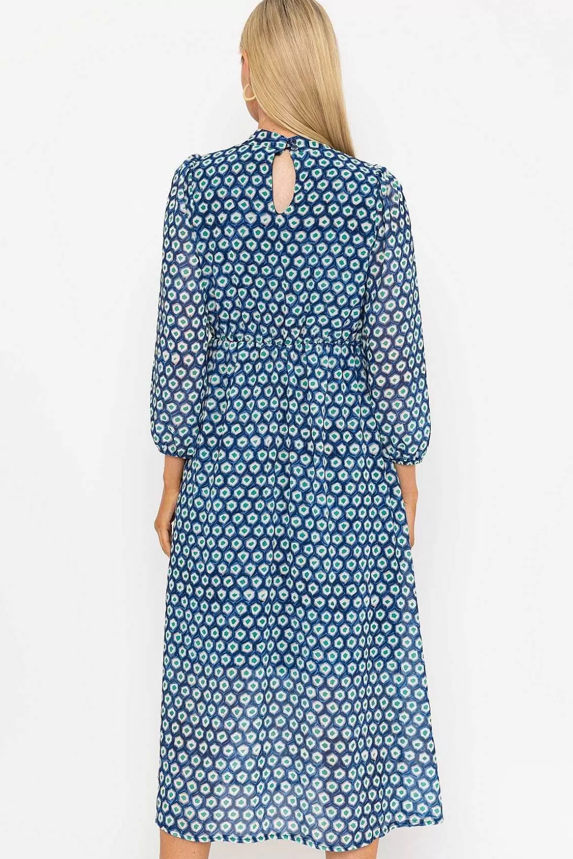 Pala D'oro Mollie Midi Dress In Navy Print Discount