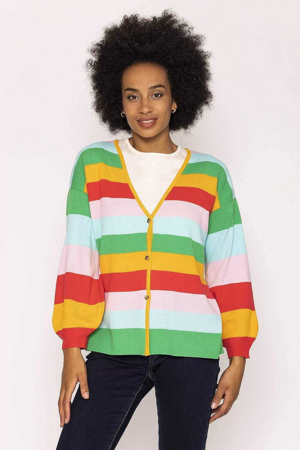 Kelly & Grace Weekend Multi Stripe Cardigan Best Sale