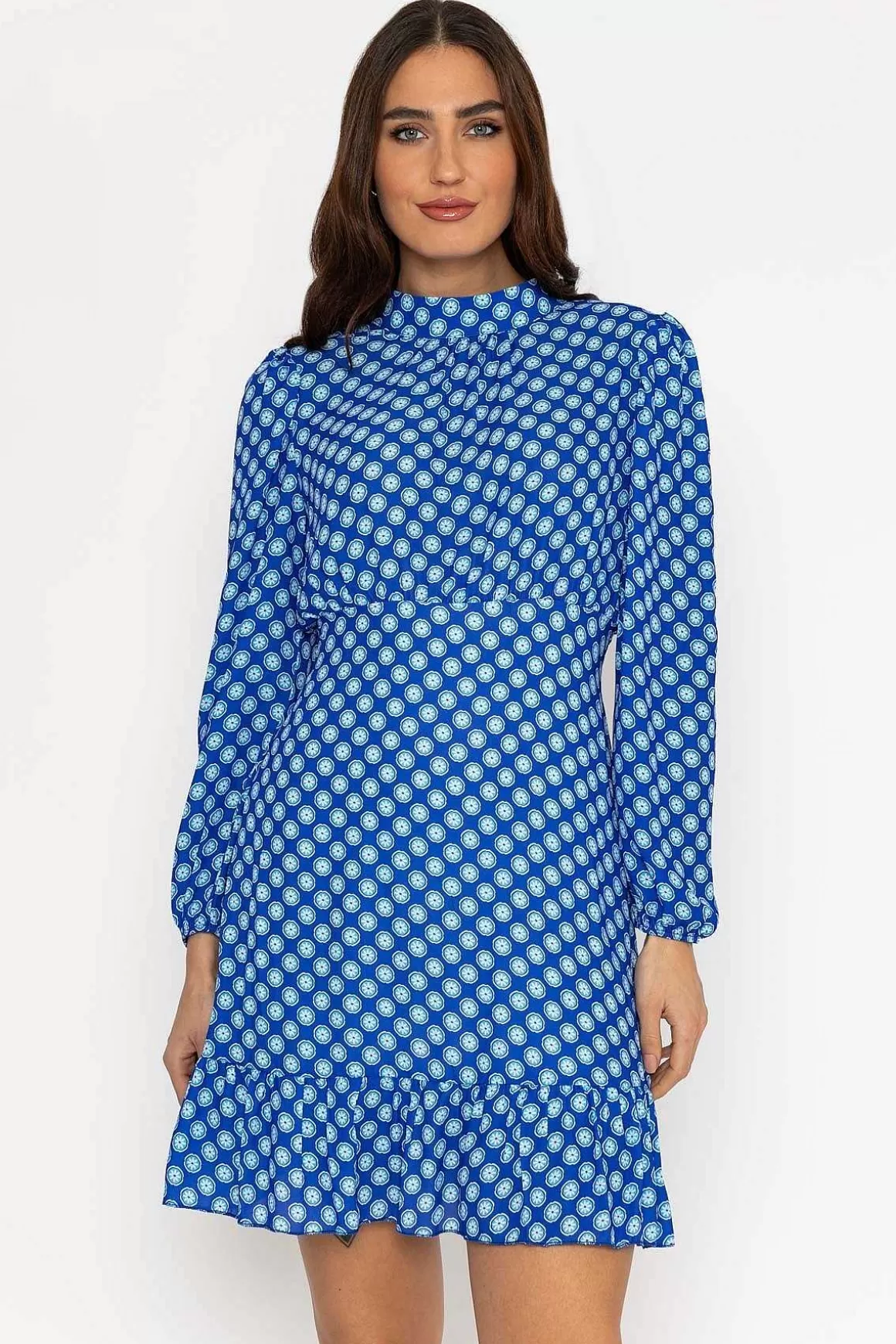 Pala D'oro Nadia Mini Dress In Blue Print Hot