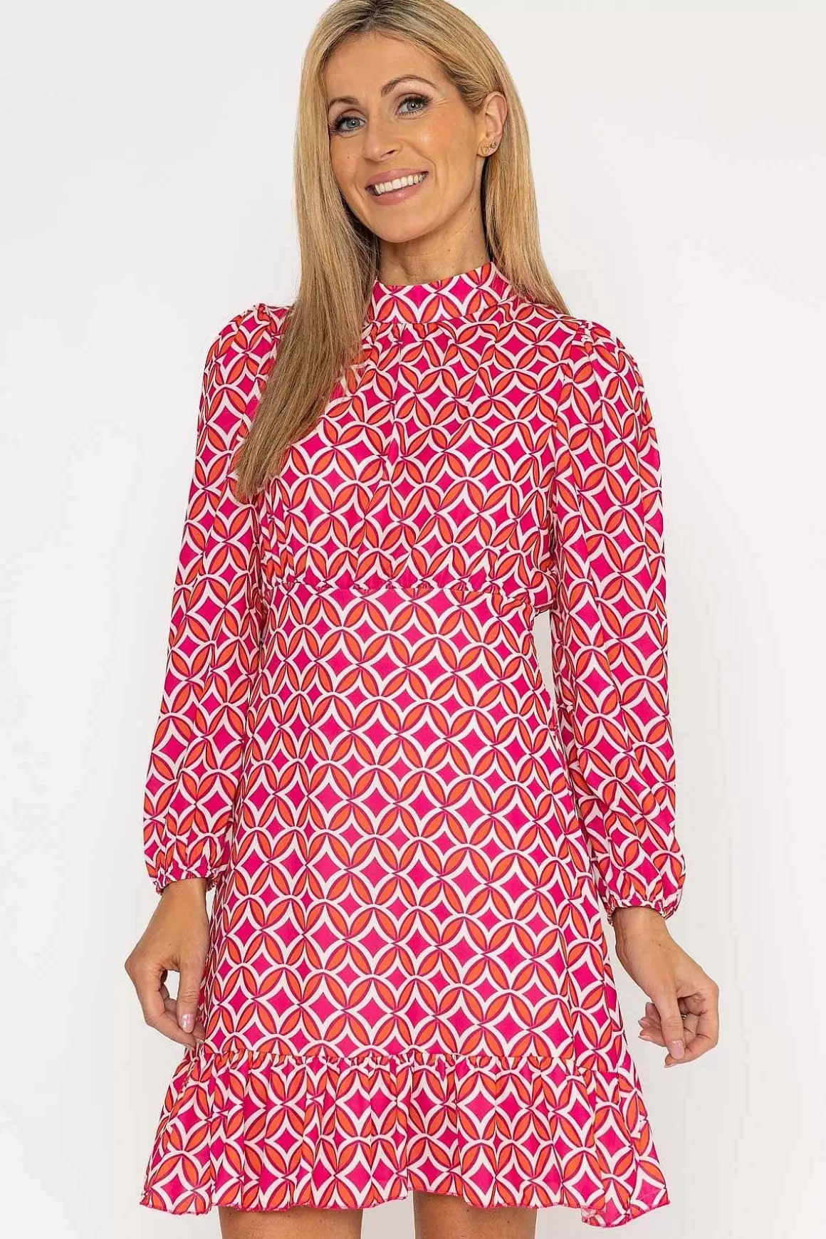 Pala D'oro Nadia Mini Dress In Pink Print Best Sale