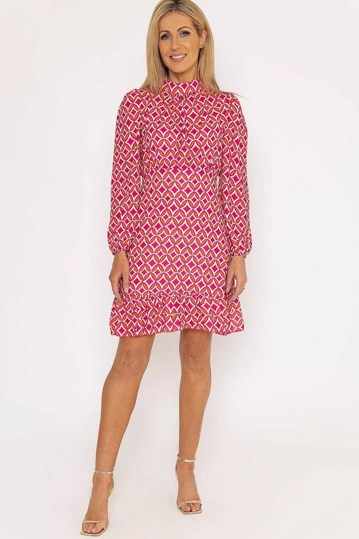 Pala D'oro Nadia Mini Dress In Pink Print Best Sale