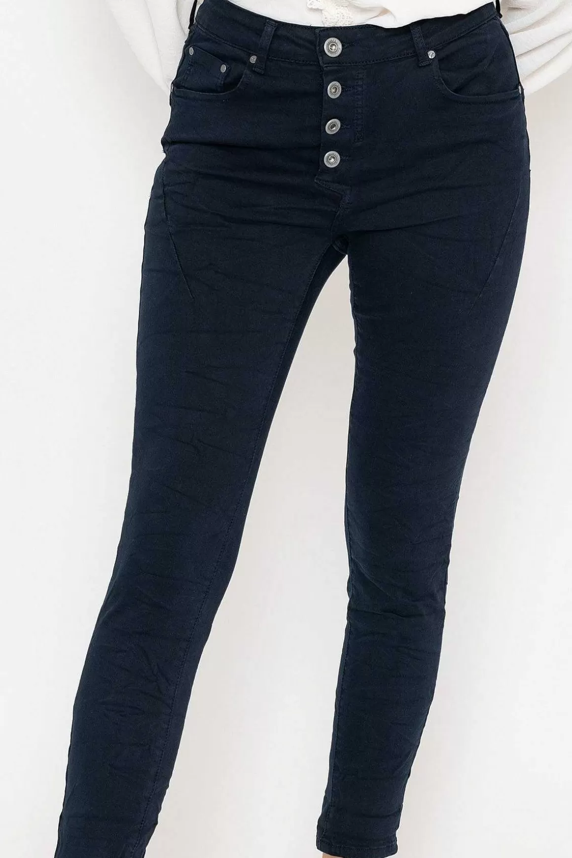 Pala D'oro Navy Button Front Jeans Discount