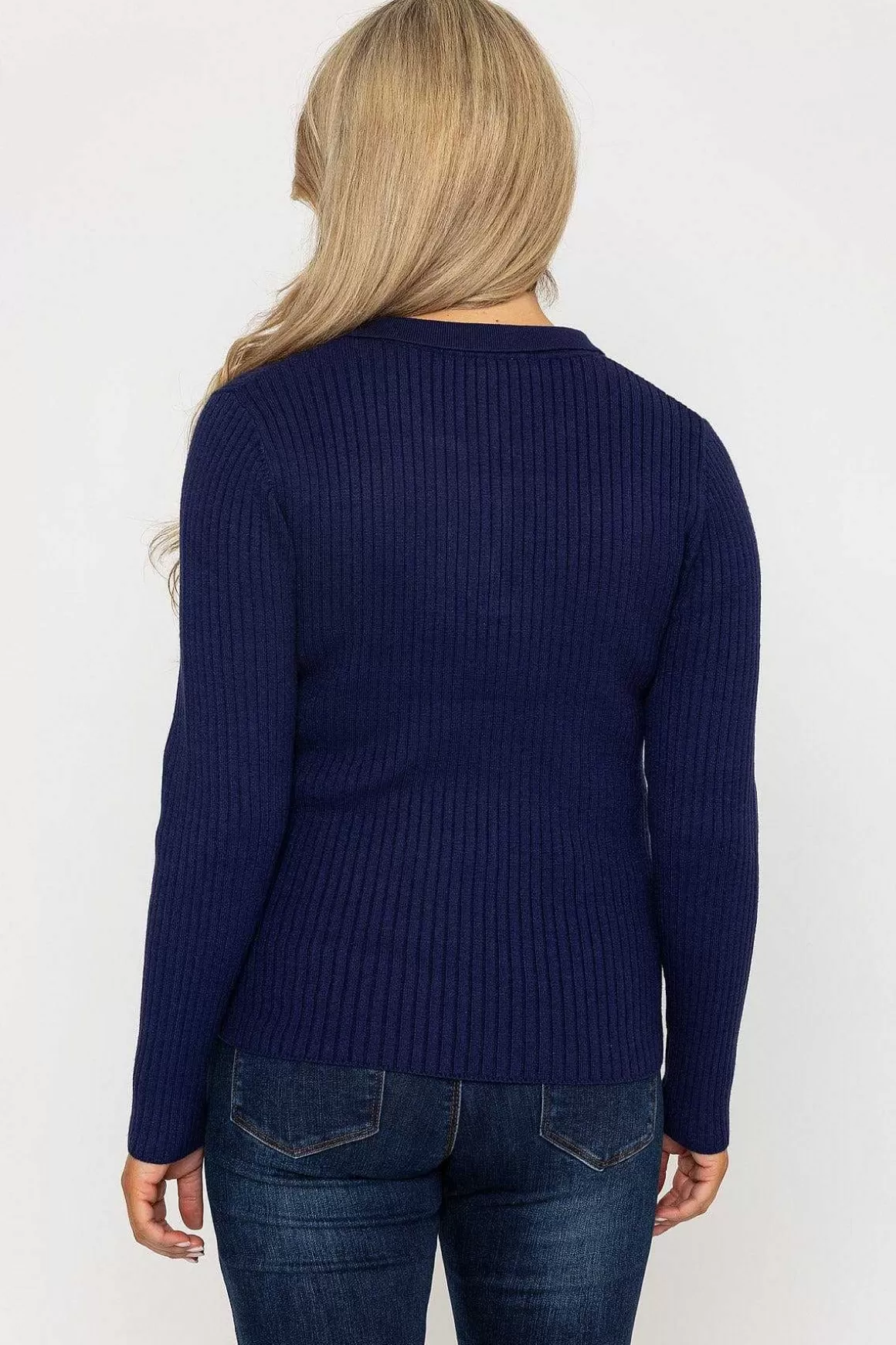 Rowen Avenue Navy Knitted Polo Jumper Shop