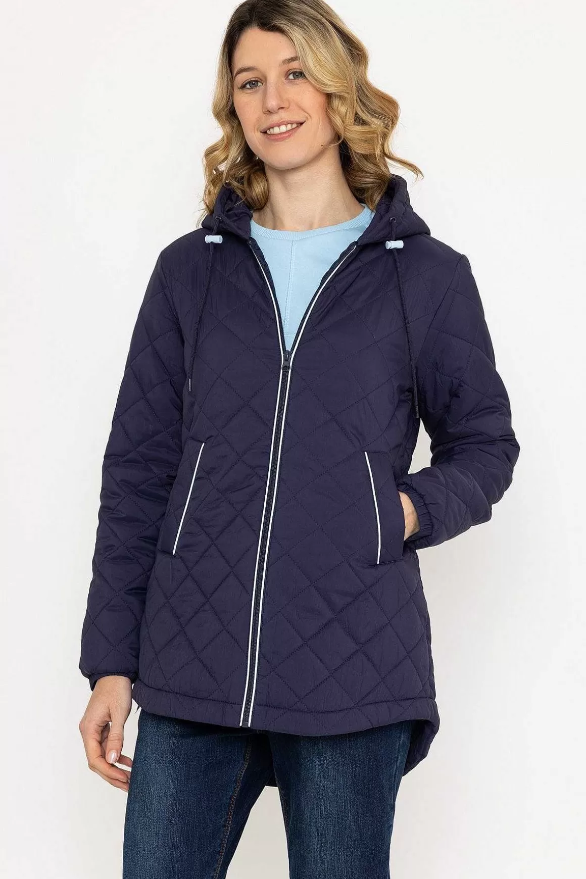 Kelly & Grace Weekend Navy Lightweight Quilted Coat Shop