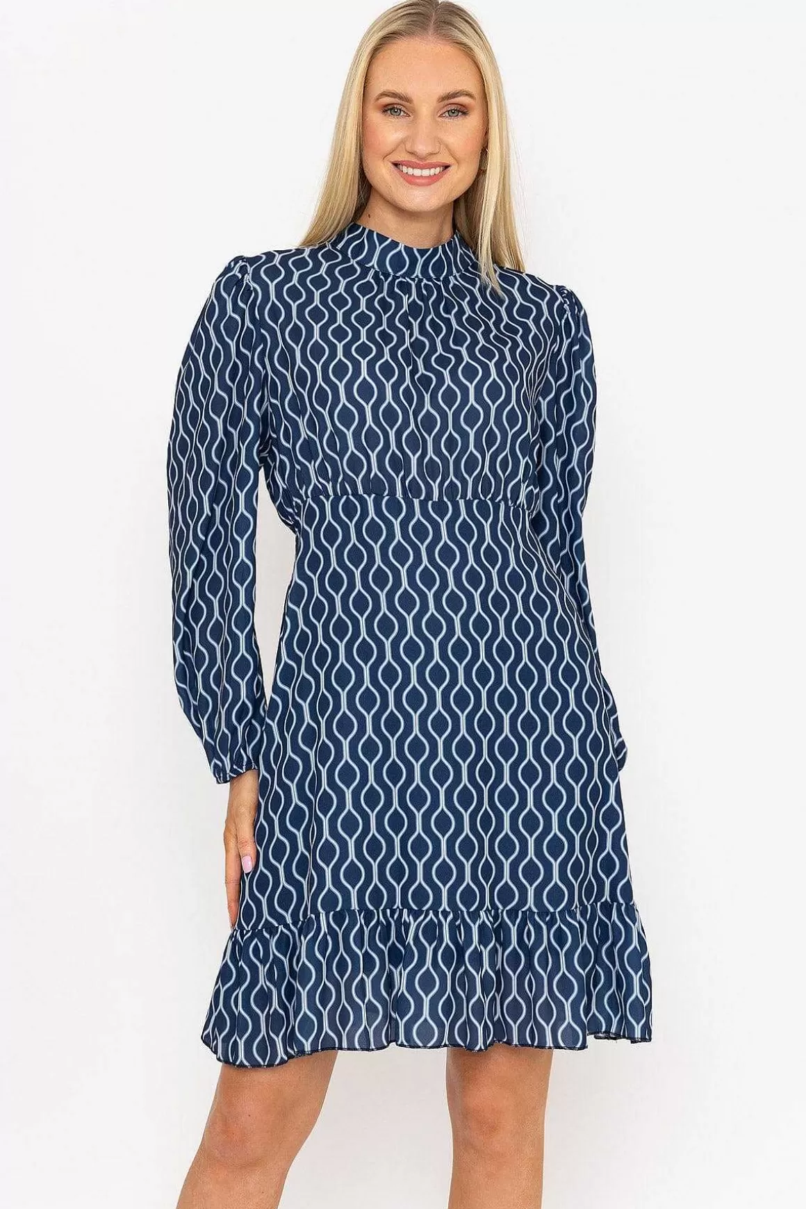 Pala D'oro Navy Long Sleeve Nadia Dress Outlet