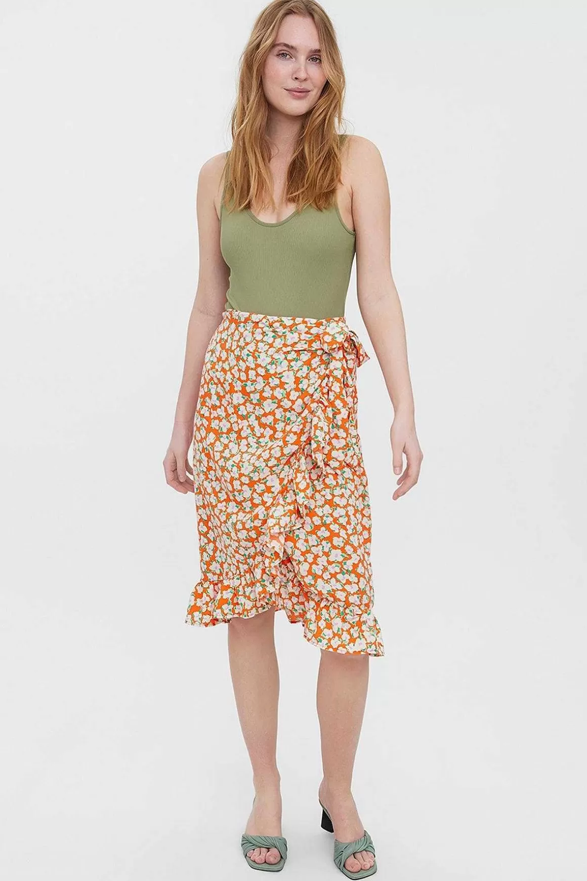 Vero Moda Olea Skirt In Red Print Discount