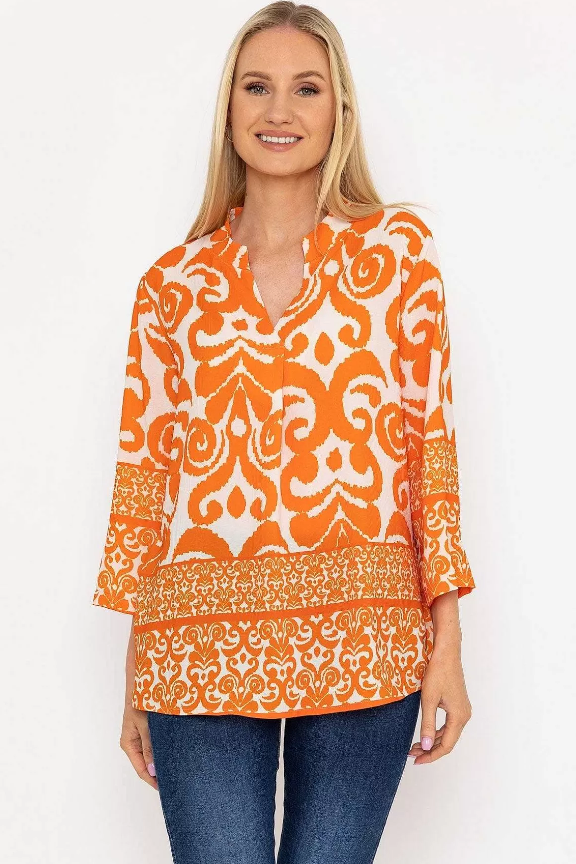 Pala D'oro Olivia Top In Orange Print Online