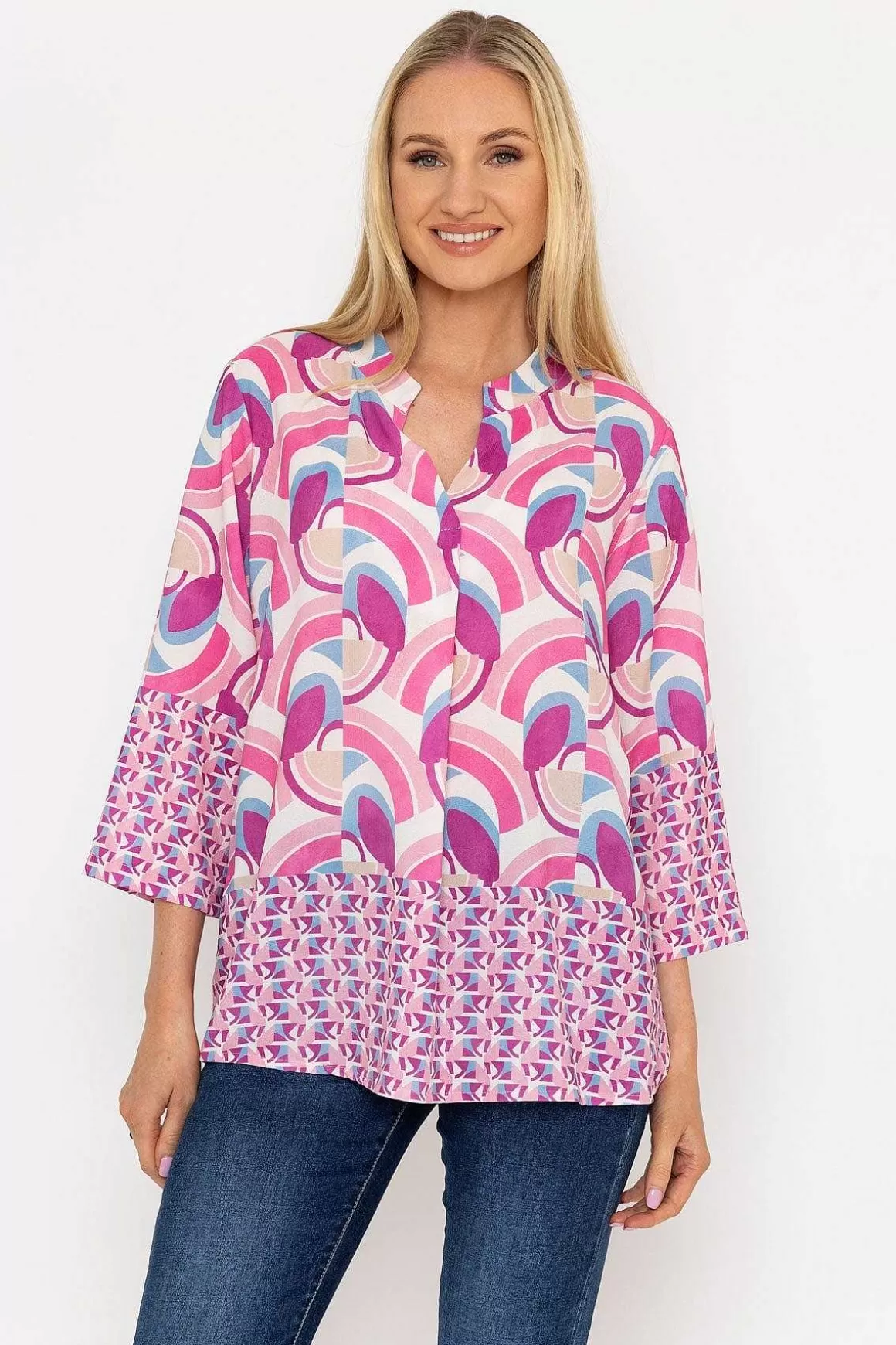 Pala D'oro Olivia Top In Pink Print Online