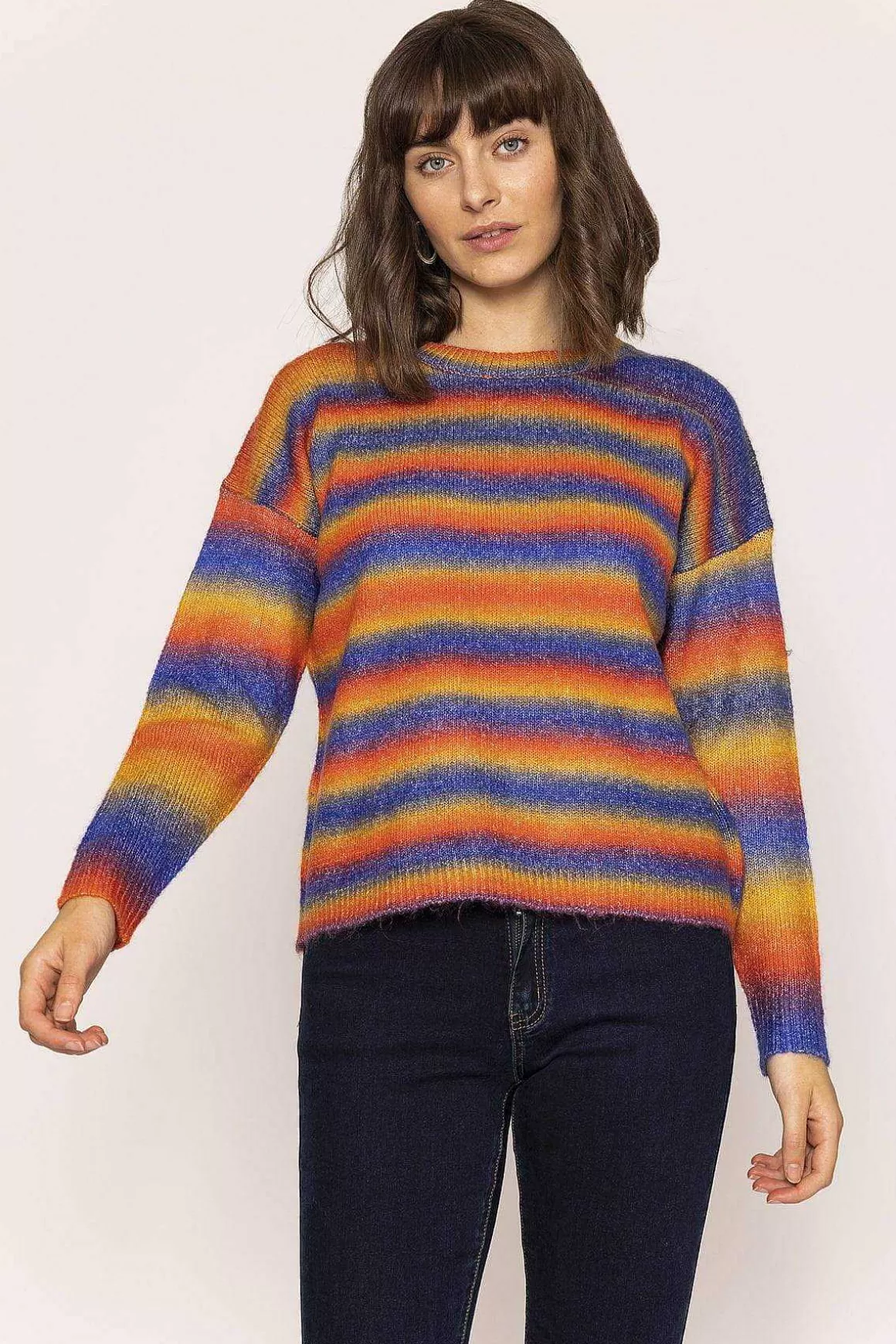 Rowen Avenue Ombre Crew Neck Knit In Blue And Orange Shop