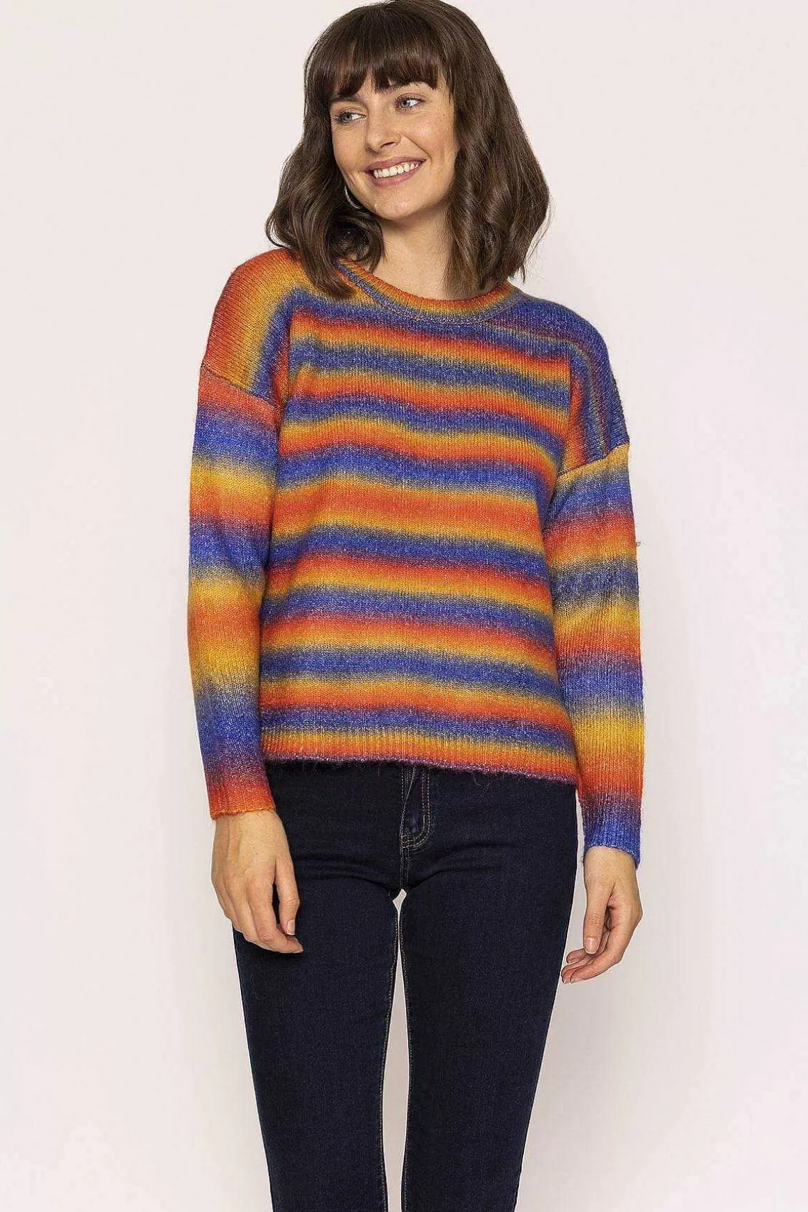 Rowen Avenue Ombre Crew Neck Knit In Blue And Orange Shop