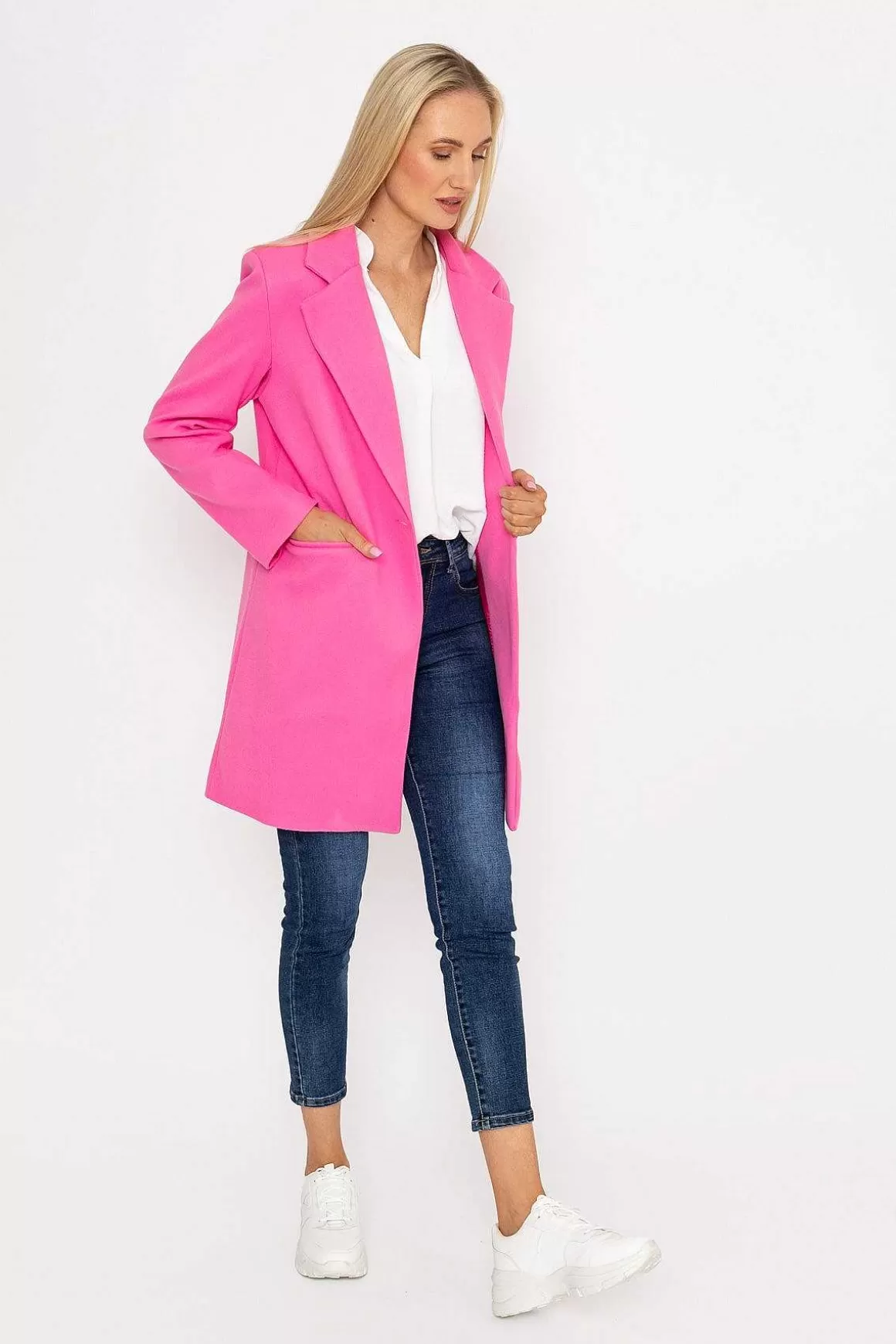 Pala D'oro One Button Coat In Pink Best Sale