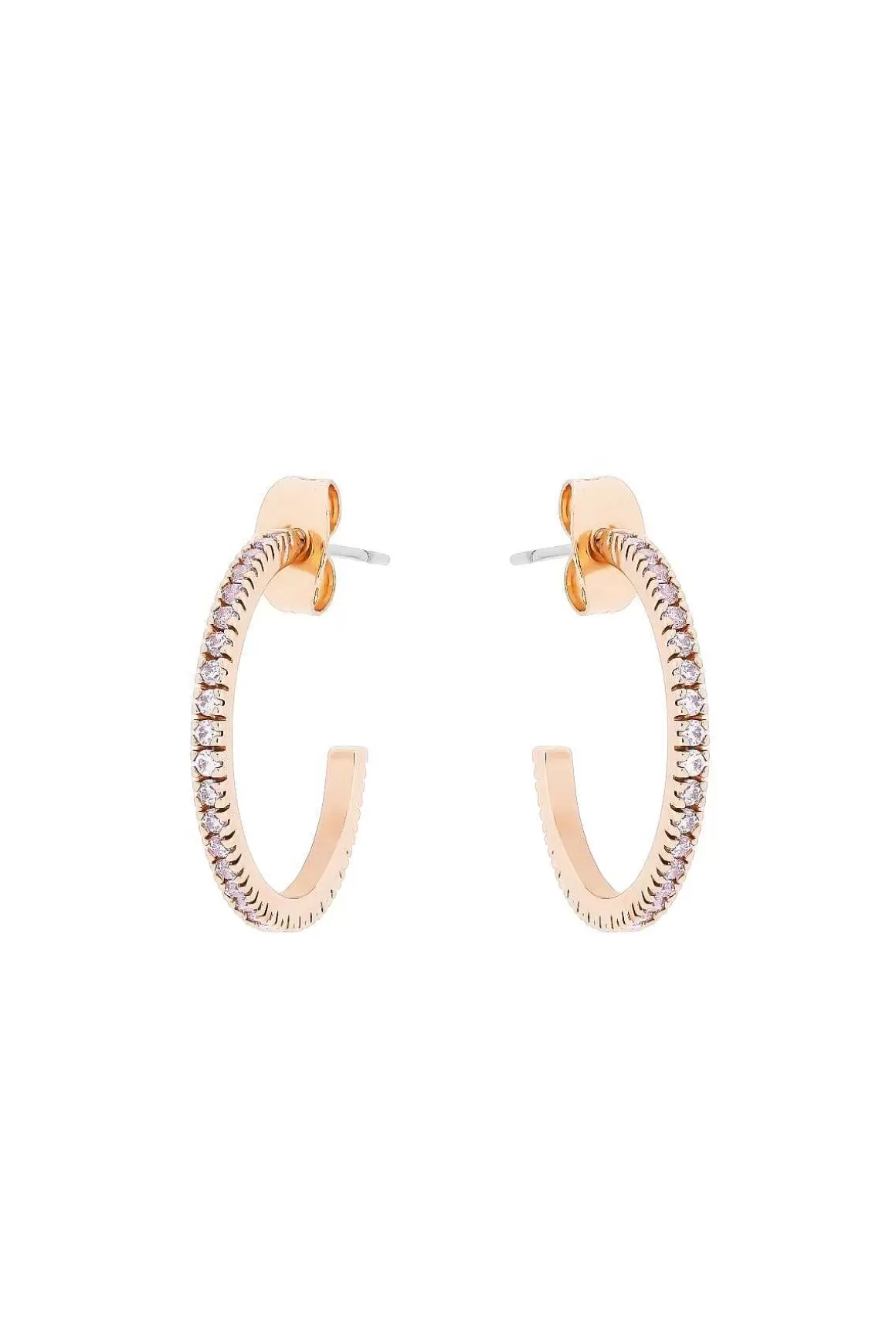 Tipperary Crystal Jewellery Open Hoop Earrings In Rose Gold Discount