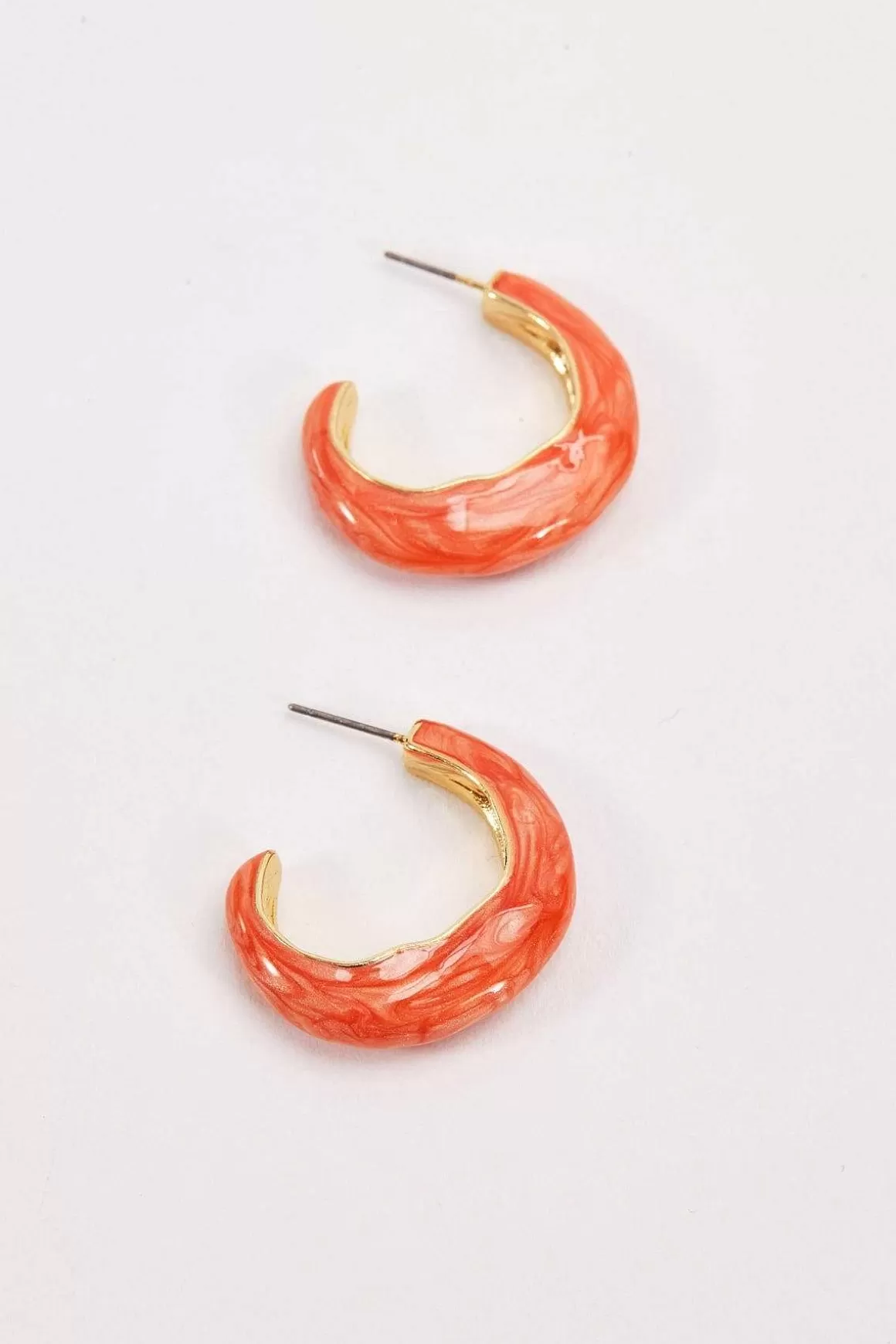 Soul Jewellery Orange Wave Hoop Earrings Cheap