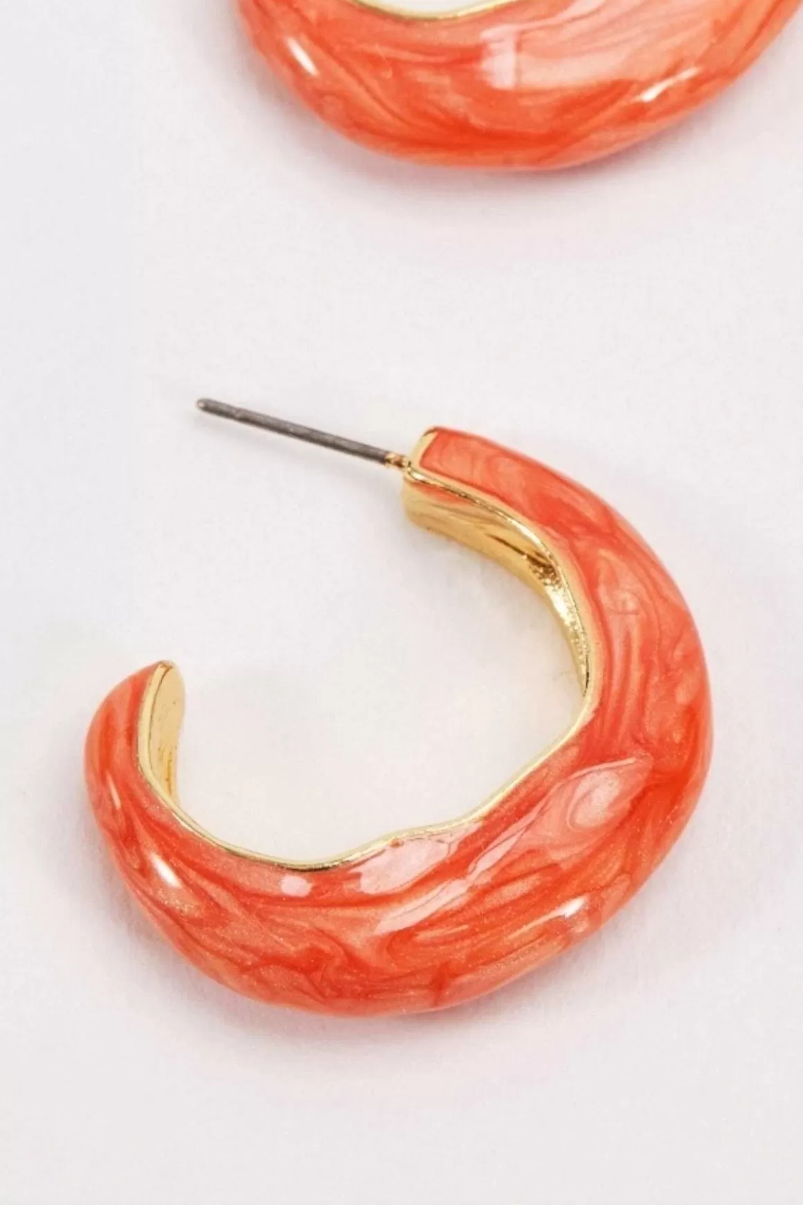 Soul Jewellery Orange Wave Hoop Earrings Cheap