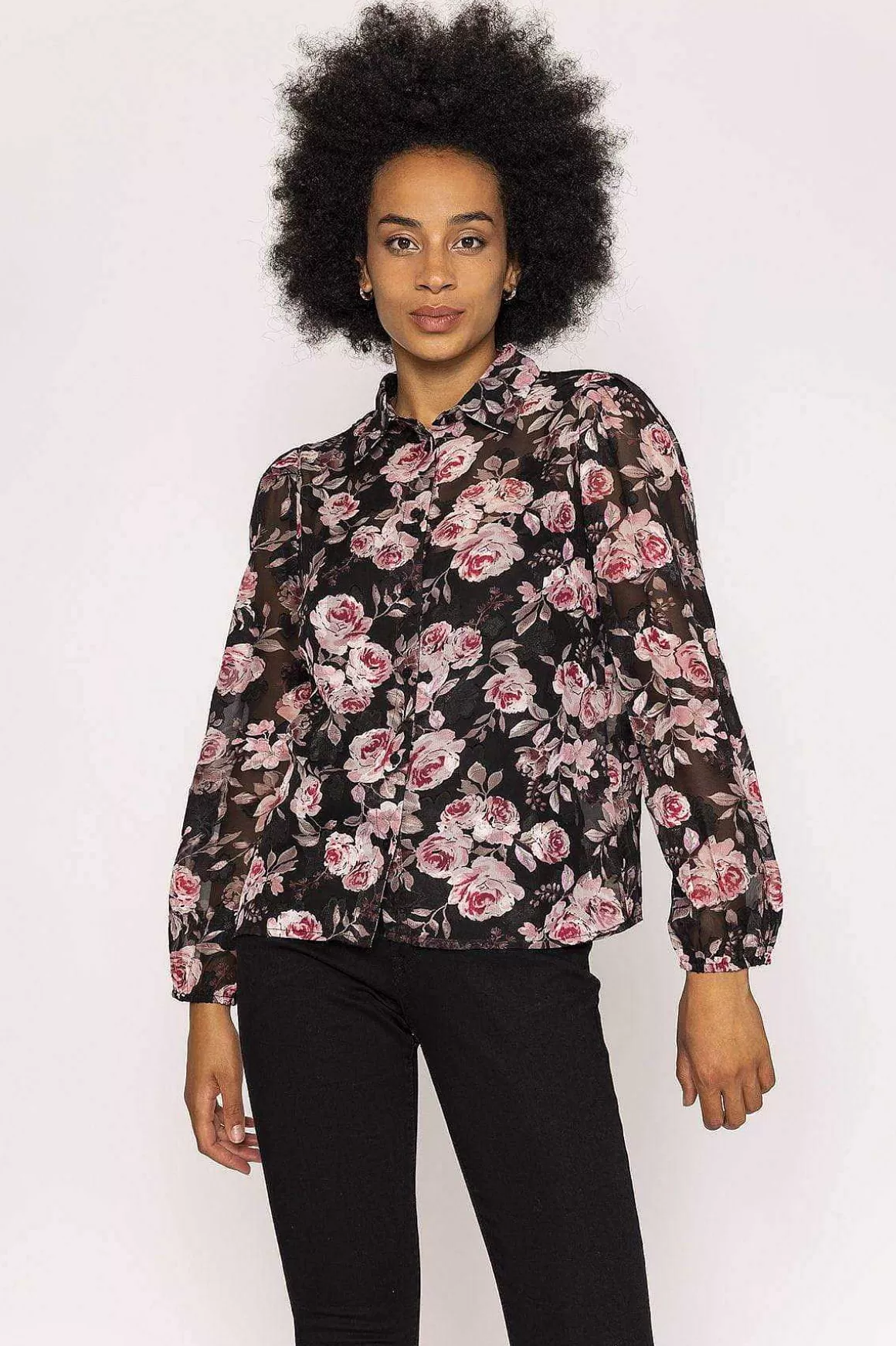 Rowen Avenue Organza Floral Blouse In Print Sale