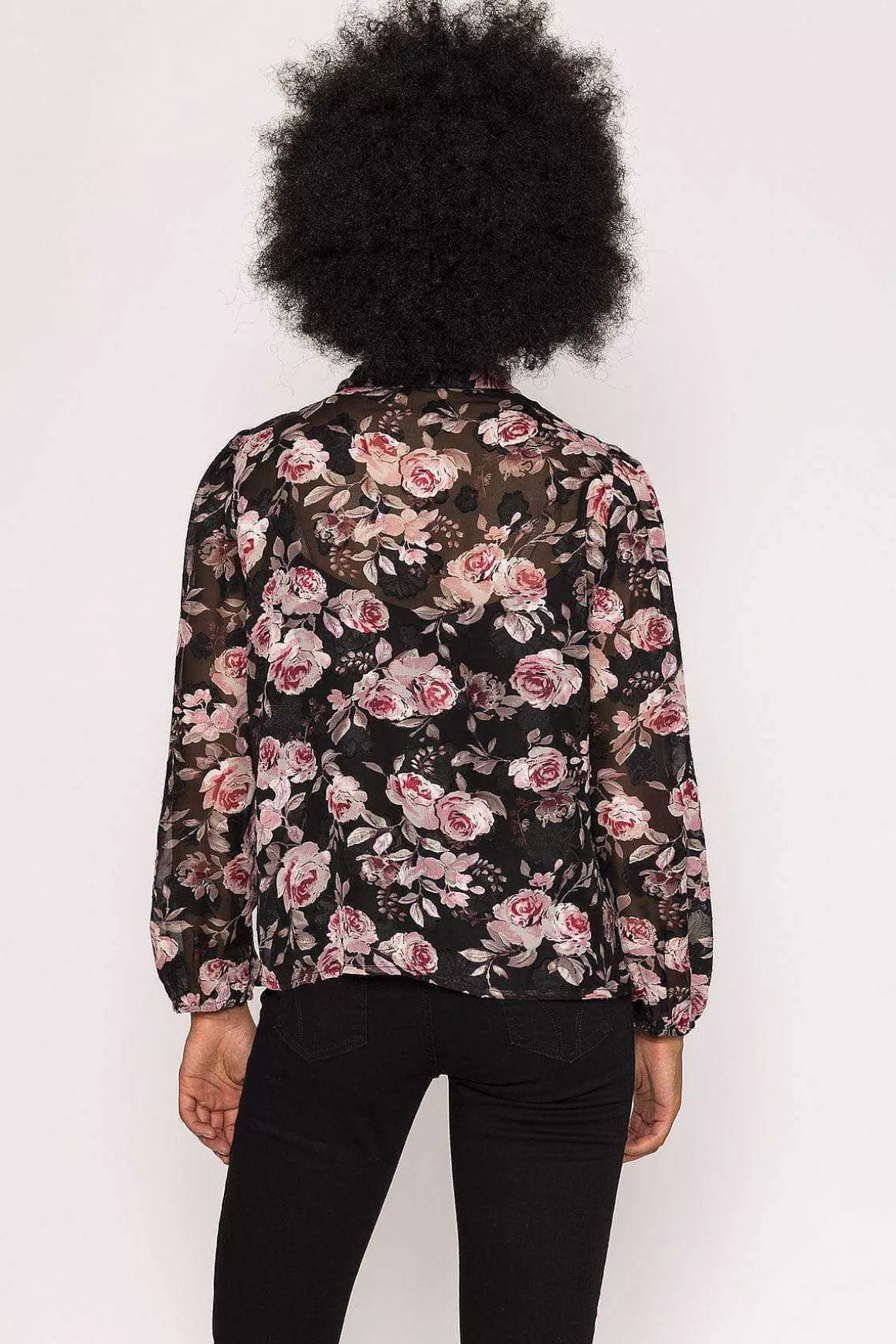 Rowen Avenue Organza Floral Blouse In Print Sale