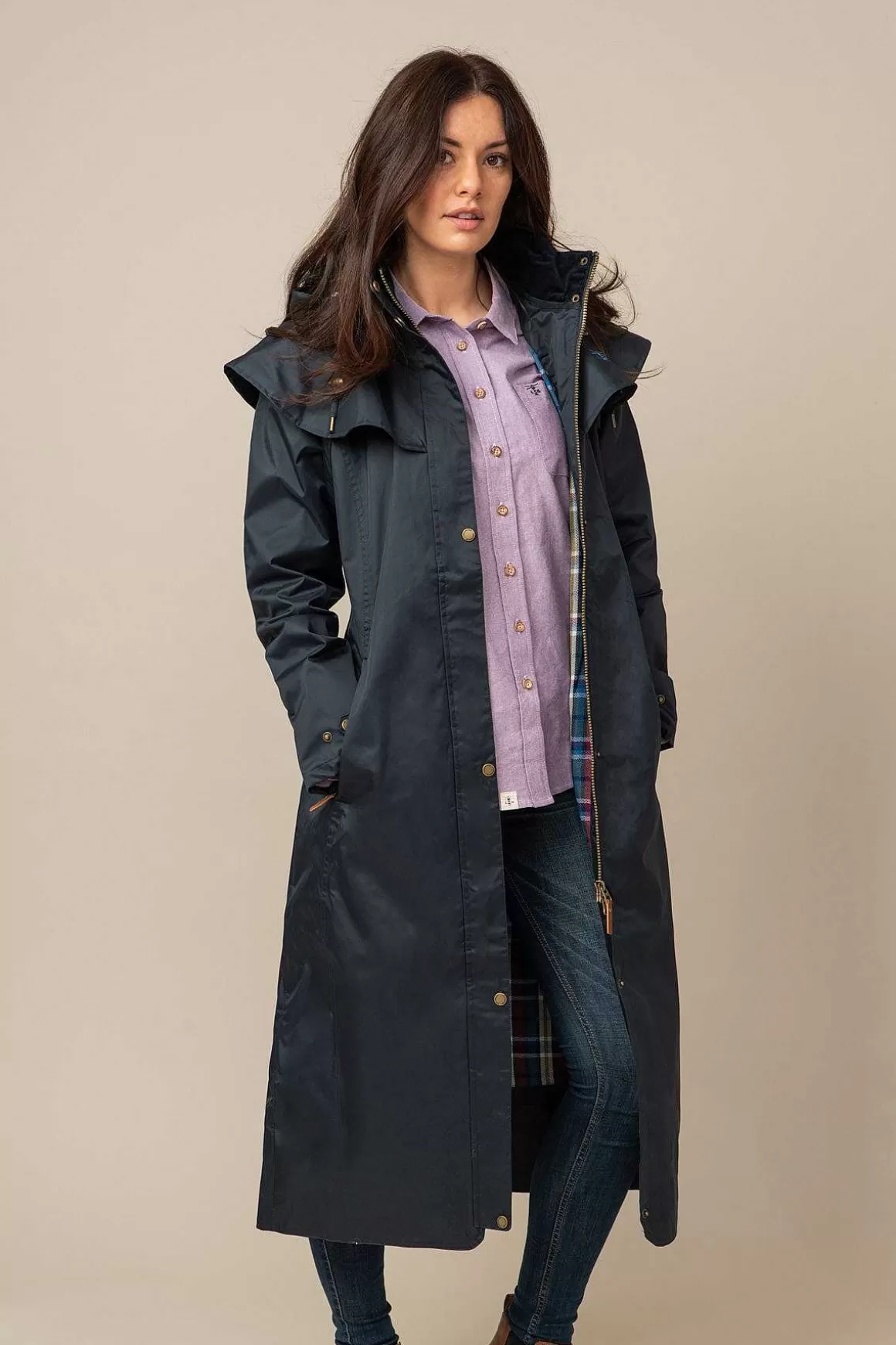 Lighthouse Outback Full Length Waterproof Raincoat In Nightshade Hot