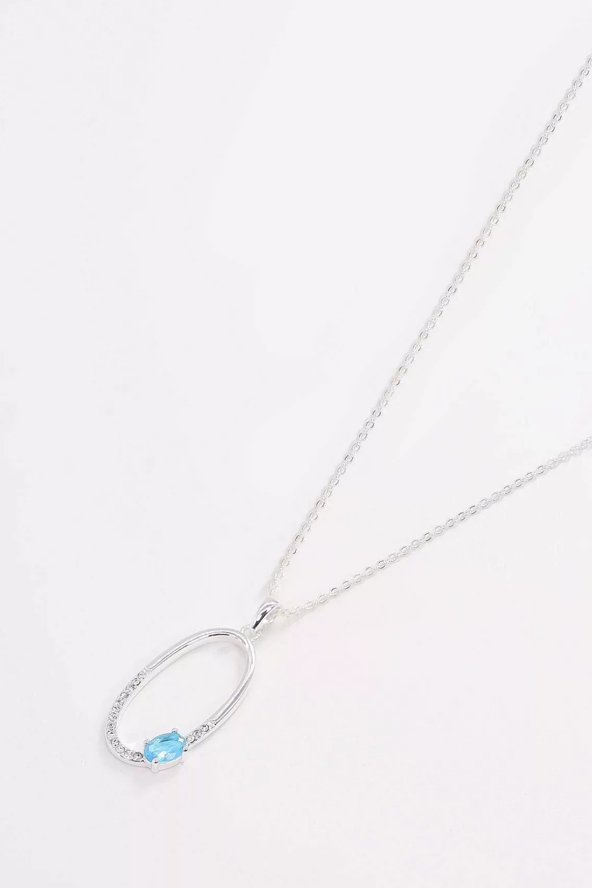 Joularie Oval Pendant With Blue Stone Best