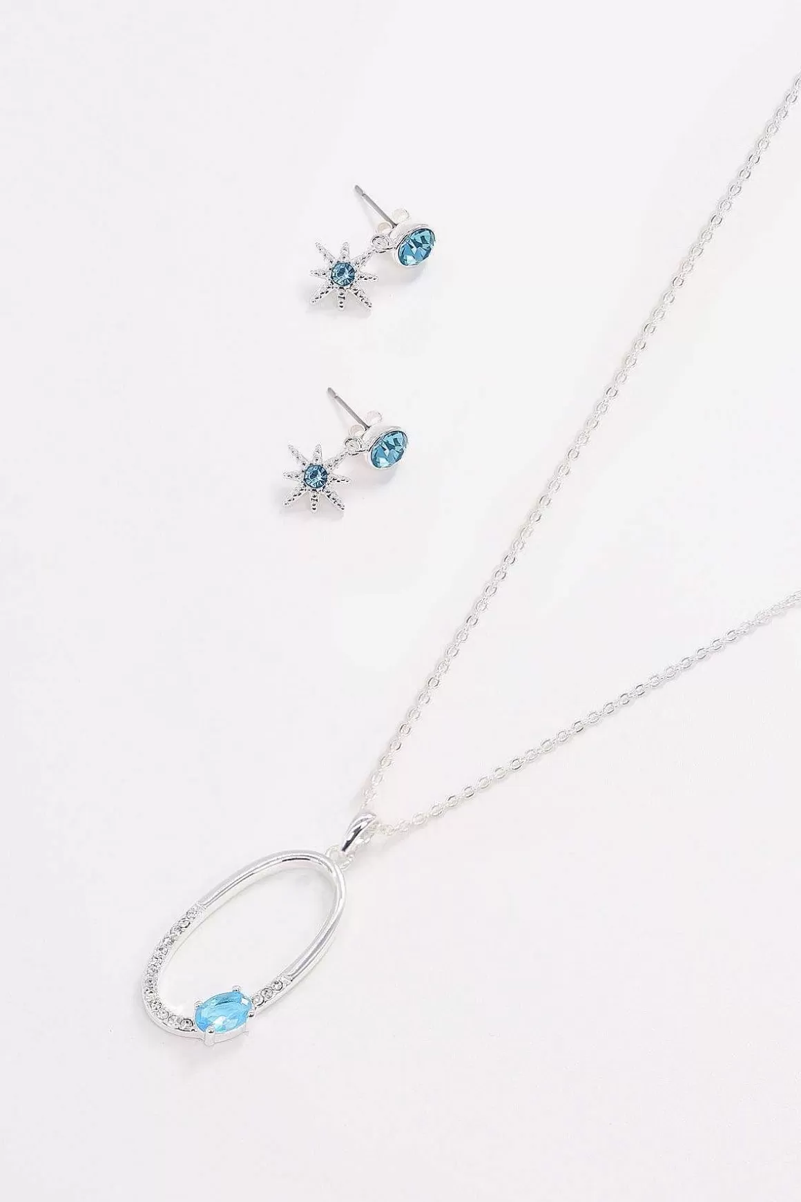 Joularie Oval Pendant With Blue Stone Best